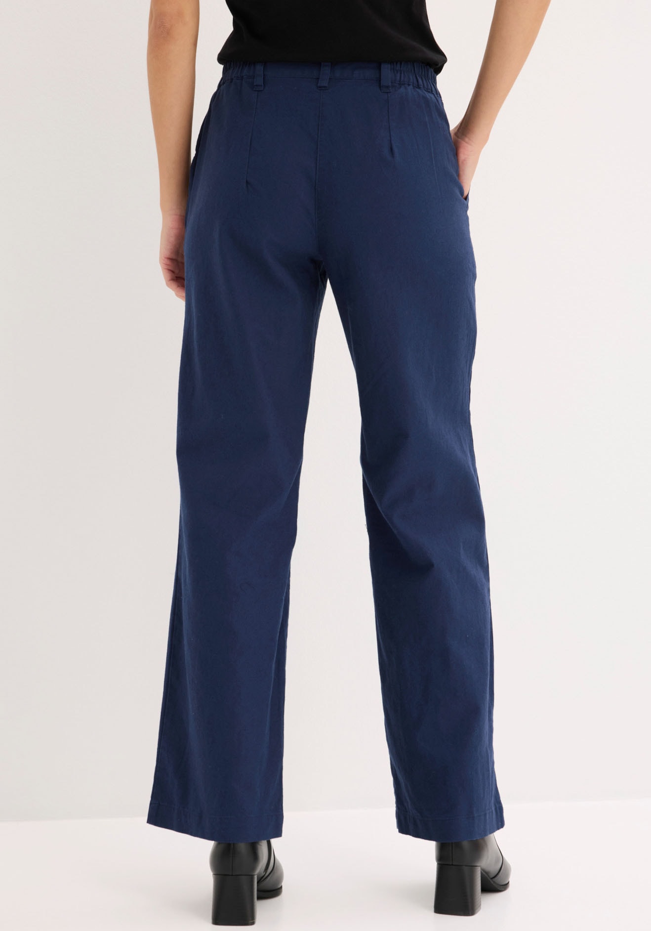 bonprix Pantalon en lin  aus Leinen-Baumwoll-Mix, Loose Fit, komfortable Leibhöhe