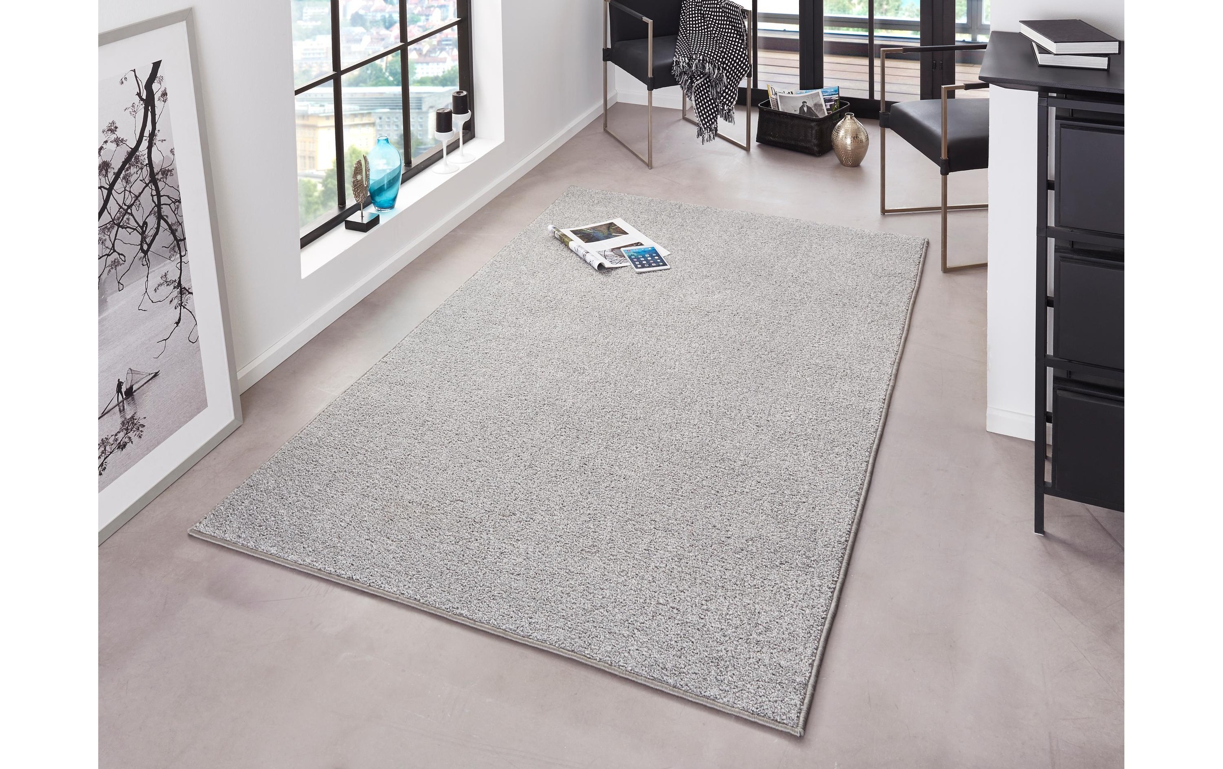 HANSE Home Teppich »Pure 100  Kurzflor« rechteckig 13 mm Höhe Kurzflor, uni, umkettelt, Läufer, Wohnzimmer, Kinderzimmer, Flur