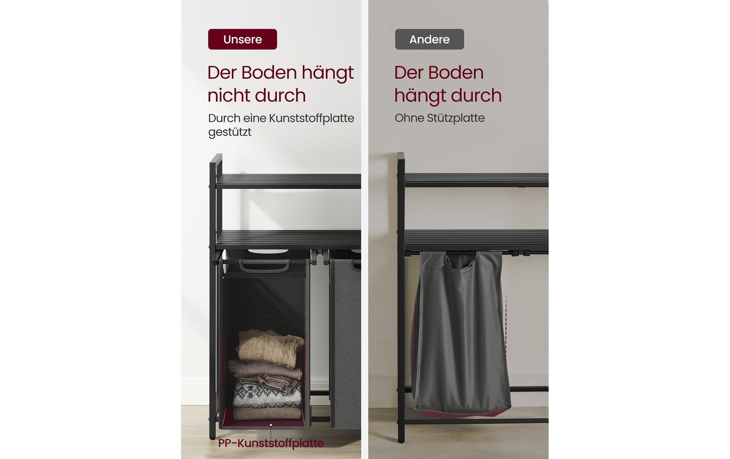 VASAGLE Wäschekorb »mit Ablage 2 x 46 l«