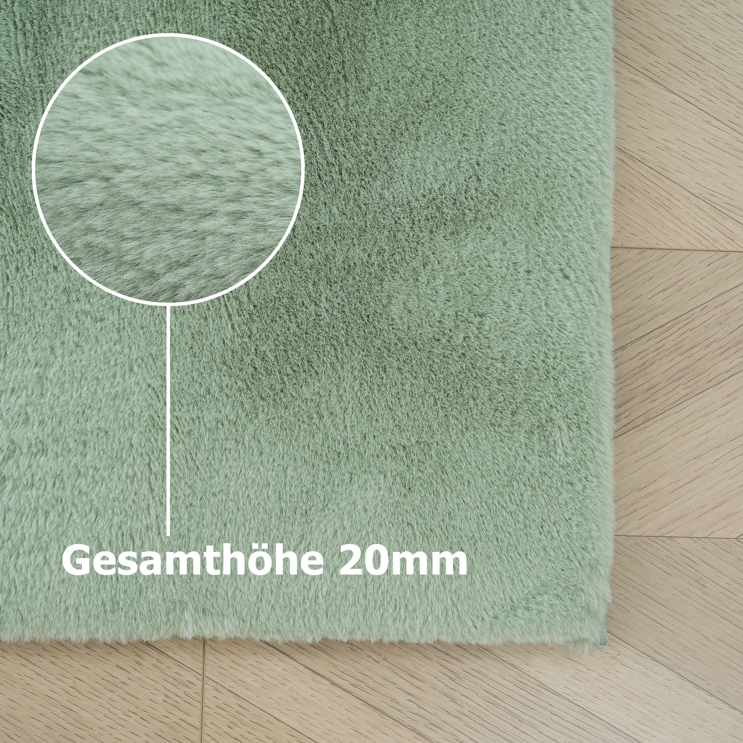 my home Tapis en fourrure »Balu, Kunstfellteppich, Modern, Langflor Teppich« Rectangulaire 20 mm Höhe Kaninchenfell-Haptik, kuschelig, weich, Wohnzimmer, Schlafzimmer