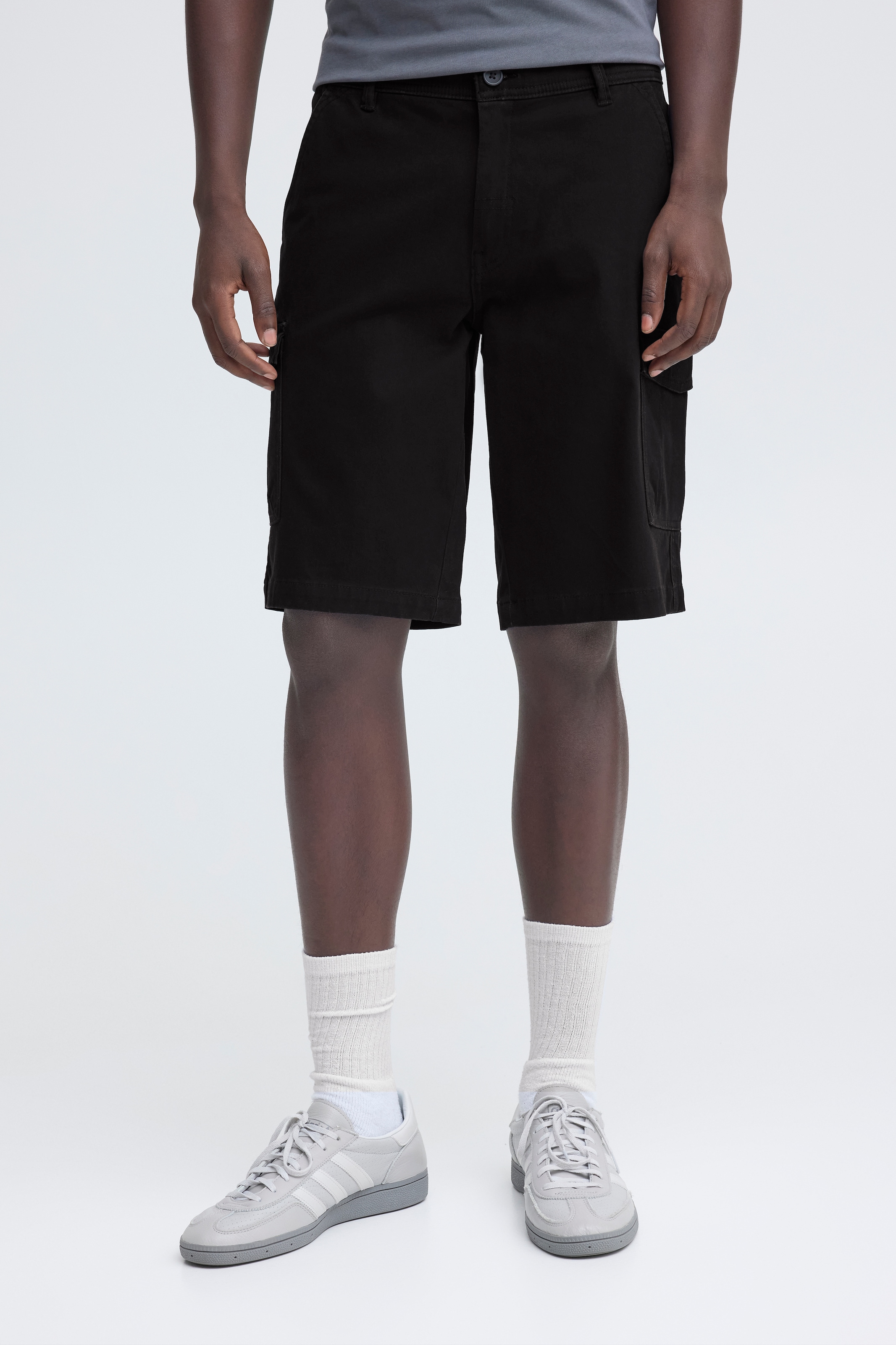 Blend Short »BHMASON SLIM/REG CARGO SHORTS«  avec étiquette de marque, en mélange de coton, Regular Fit, élastique