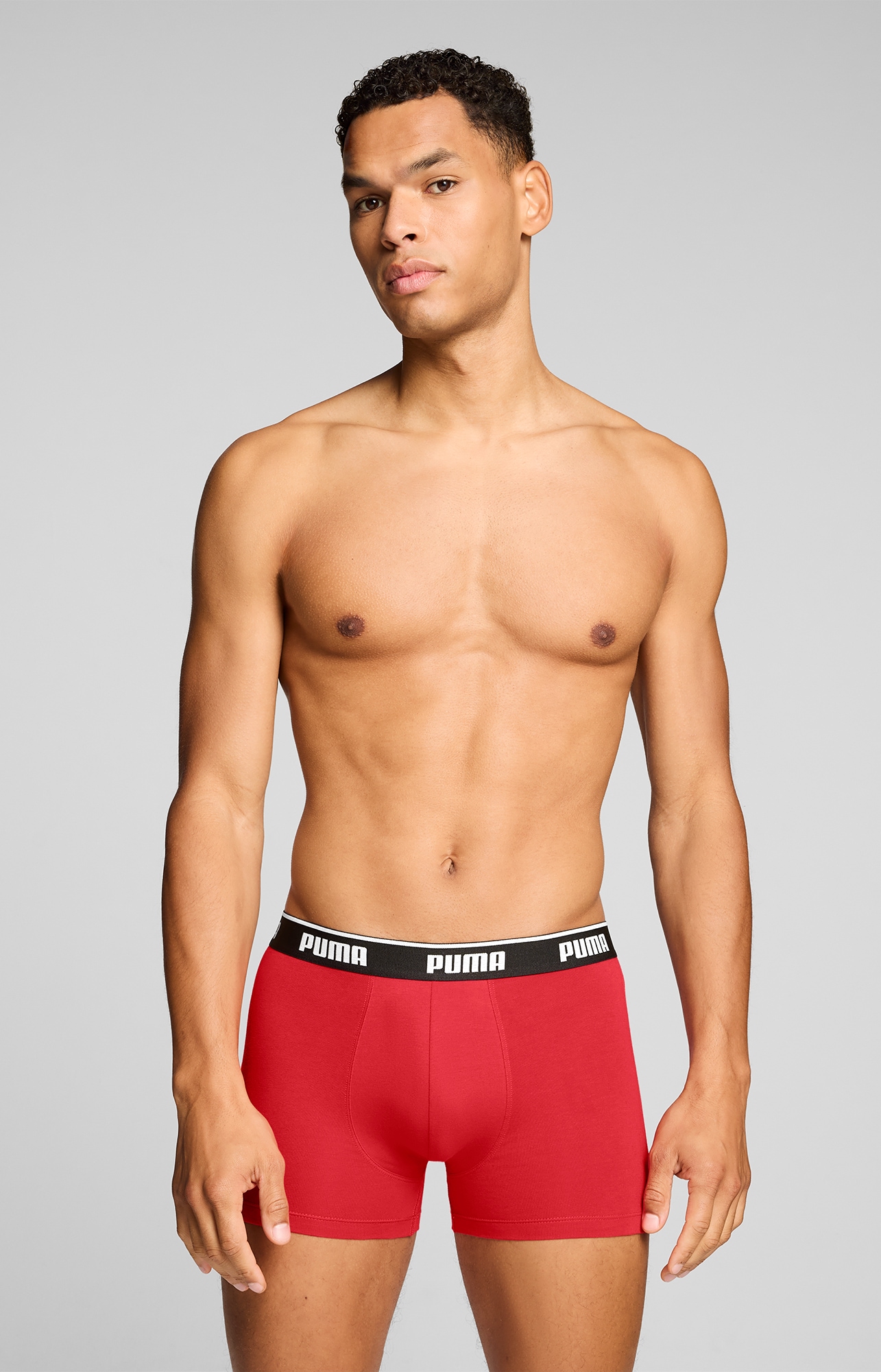 PUMA Boxershorts »PUMA MEN EVERYDAY BASIC BOXERS 3P« Komfortabler elastischer Logobund