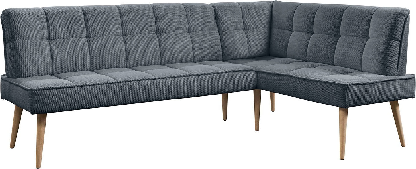 exxpo - sofa fashion Banc d'angle »Latte« couture moderne siège et dossier, confortable et élégant, pied en bois haut