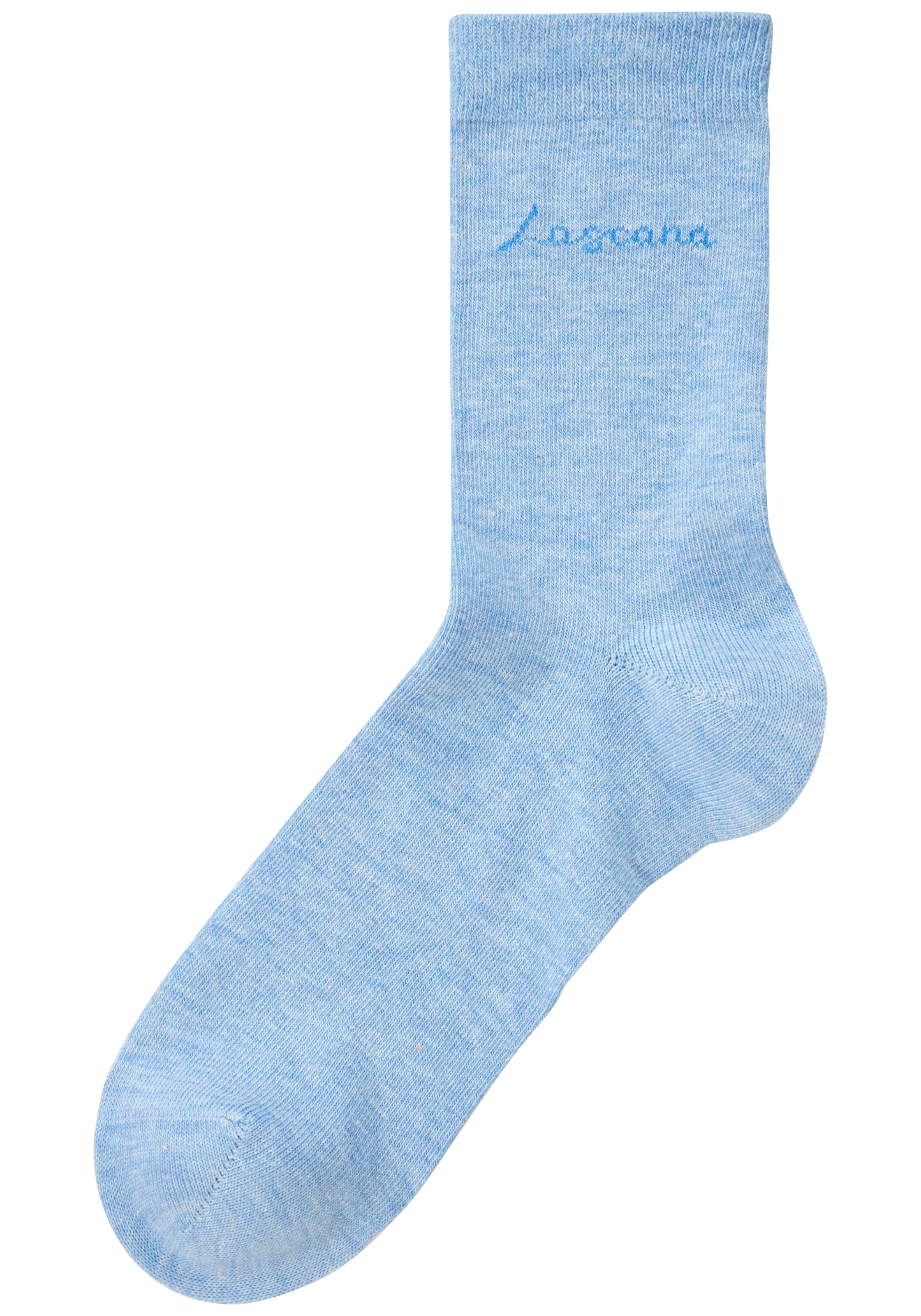 LASCANA Chaussettes basiques »für Damen mit eingestricktem Markenlogo« Boîte, 7 cuis tlg. dans une jolie boîte cadeau