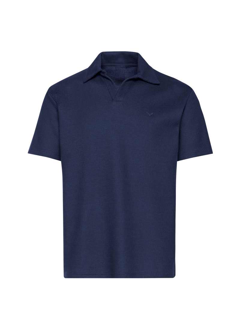 Trigema Poloshirt »TRIGEMA Oversized Poloshirt ohne Knopfleiste in Waffeloptik« 1 Stk.