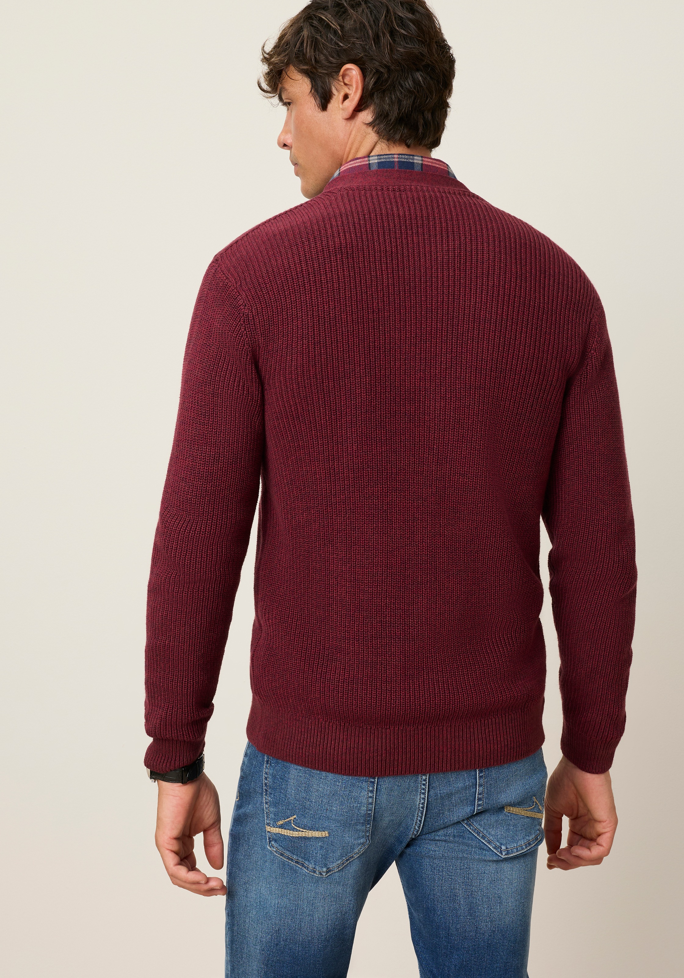 Man's World Veste en tricot »Neue Kollektion! Highlight Rippenqualität« coupe régulière, aspect chiné, avec patte de boutonnage, manches longues