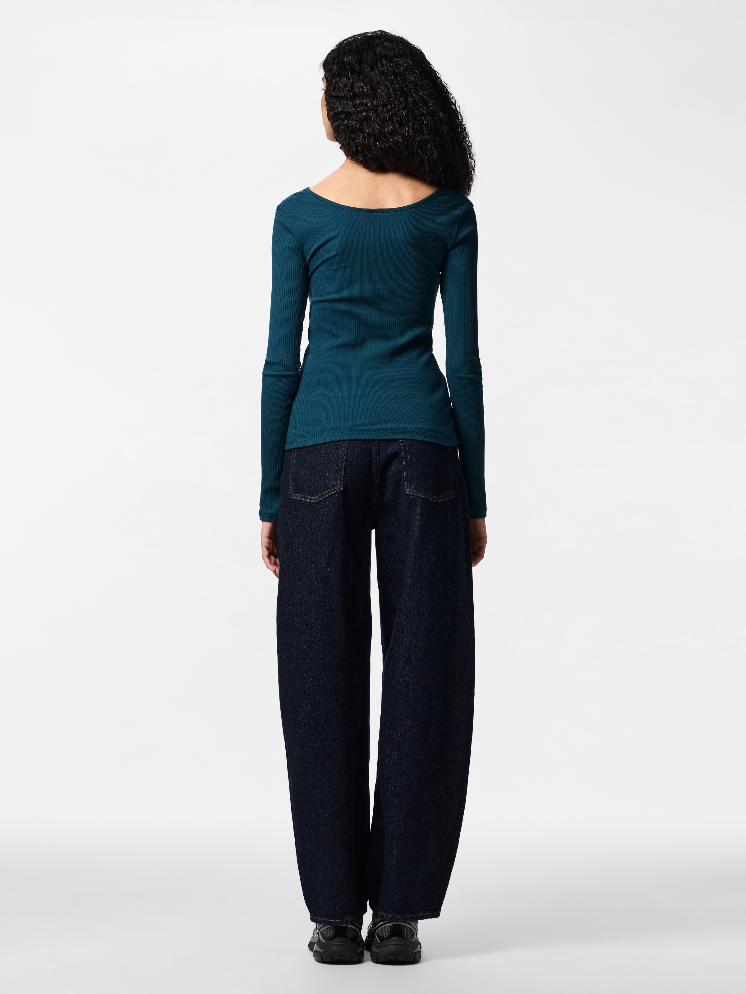 pieces Langarmshirt »PCKITTE LS TOP NOOS BC« Baumwollmischung, slim fit
