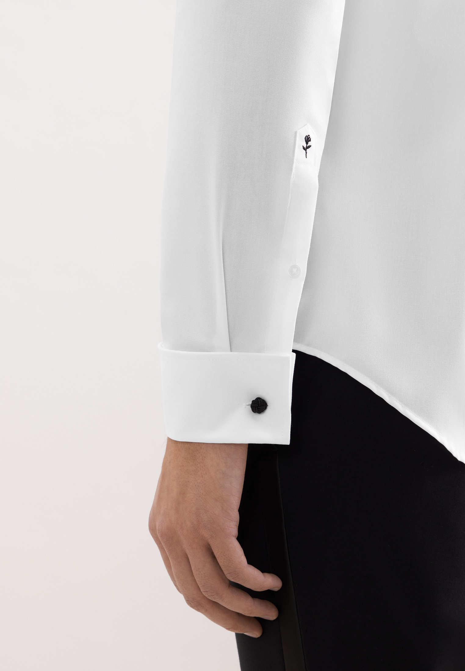seidensticker Chemise d'affaires »Schwarze Rose« Col Kent uni 1/1 cintré