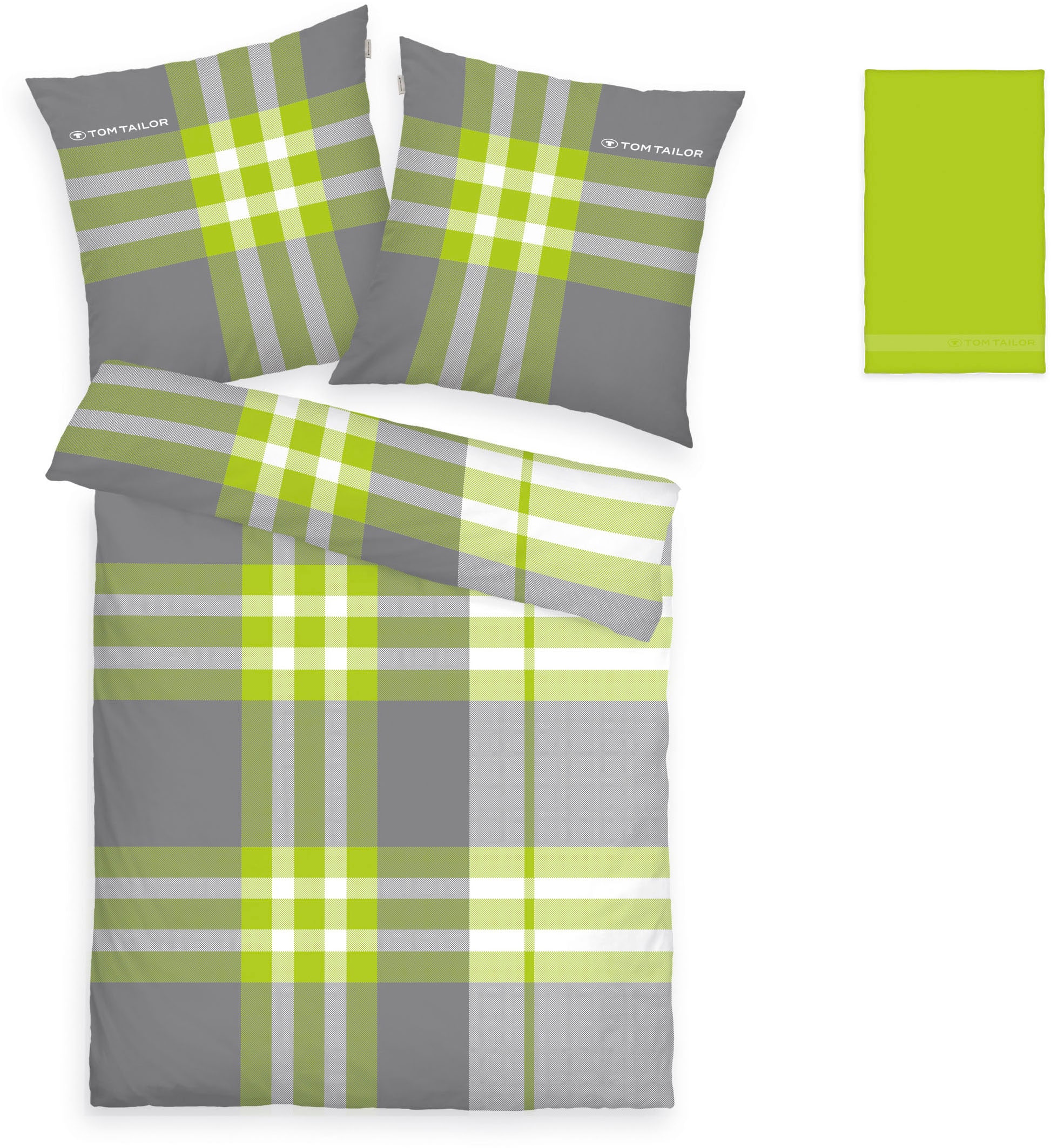 TOM TAILOR HOME Bettwäsche »Nick in Gr. 135x200 oder 155x220 cm« 3 tlg. mit Gratiszugabe Gästehandtuch