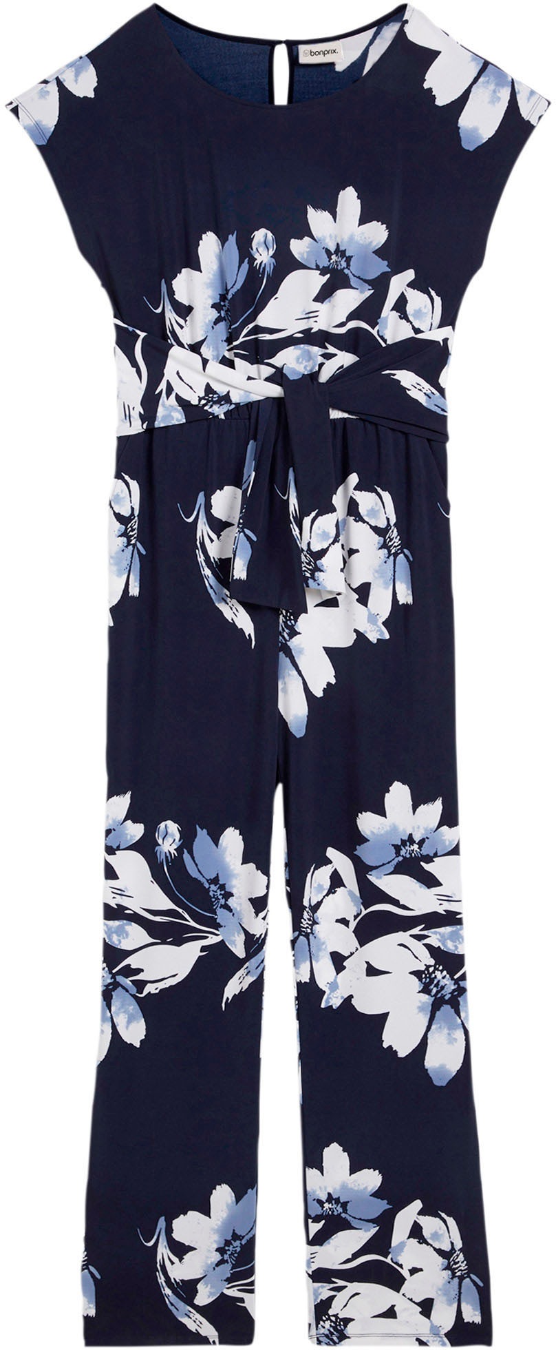 bonprix Jumpsuit »Jumpsuit mit Bindeband« für eleganten Look, mit Bindeband zur Taillenanpassung