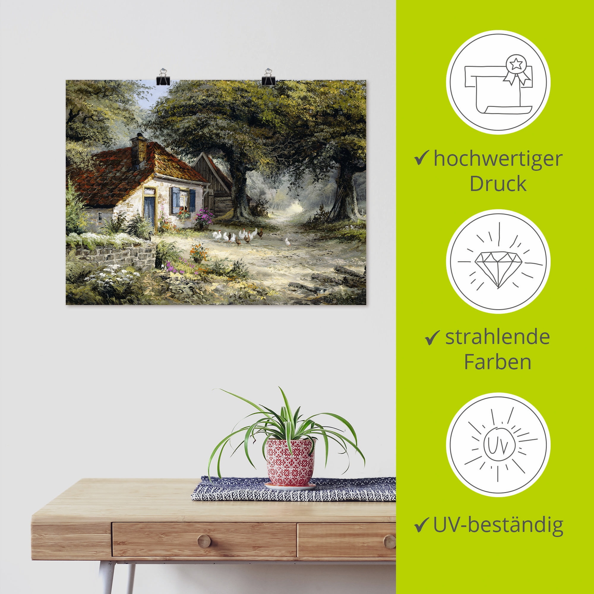 Artland Wandbild »Märchenhaftes Ferienhaus« Garten 1 Stk. tlg. als Leinwandbild, Poster in verschied. Grössen