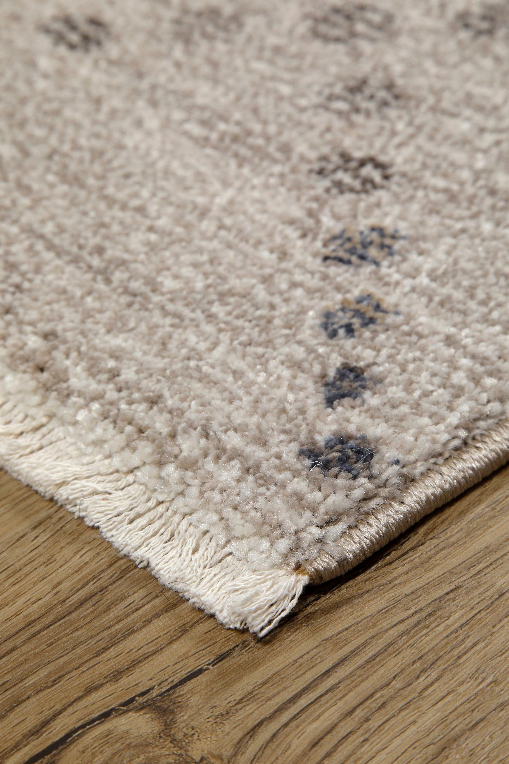 GOODproduct Teppich »Thoren« rechteckig 12 mm Höhe weicher Kurzflor, Rautenmuster mit Fransen, Wohnzimmer, Schlafzimmer