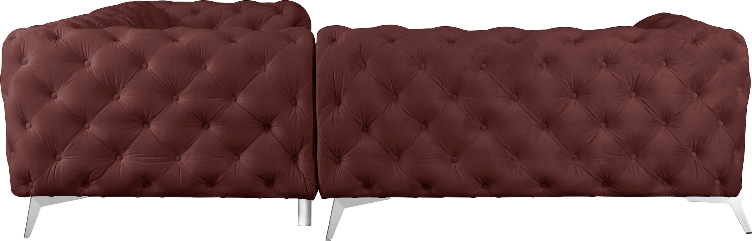 Home affaire Chesterfield-Sofa »Amaury L-Form« Chesterfield-Optik,  Breite/Tiefe je 262 cm, Fussfarbe wählbar