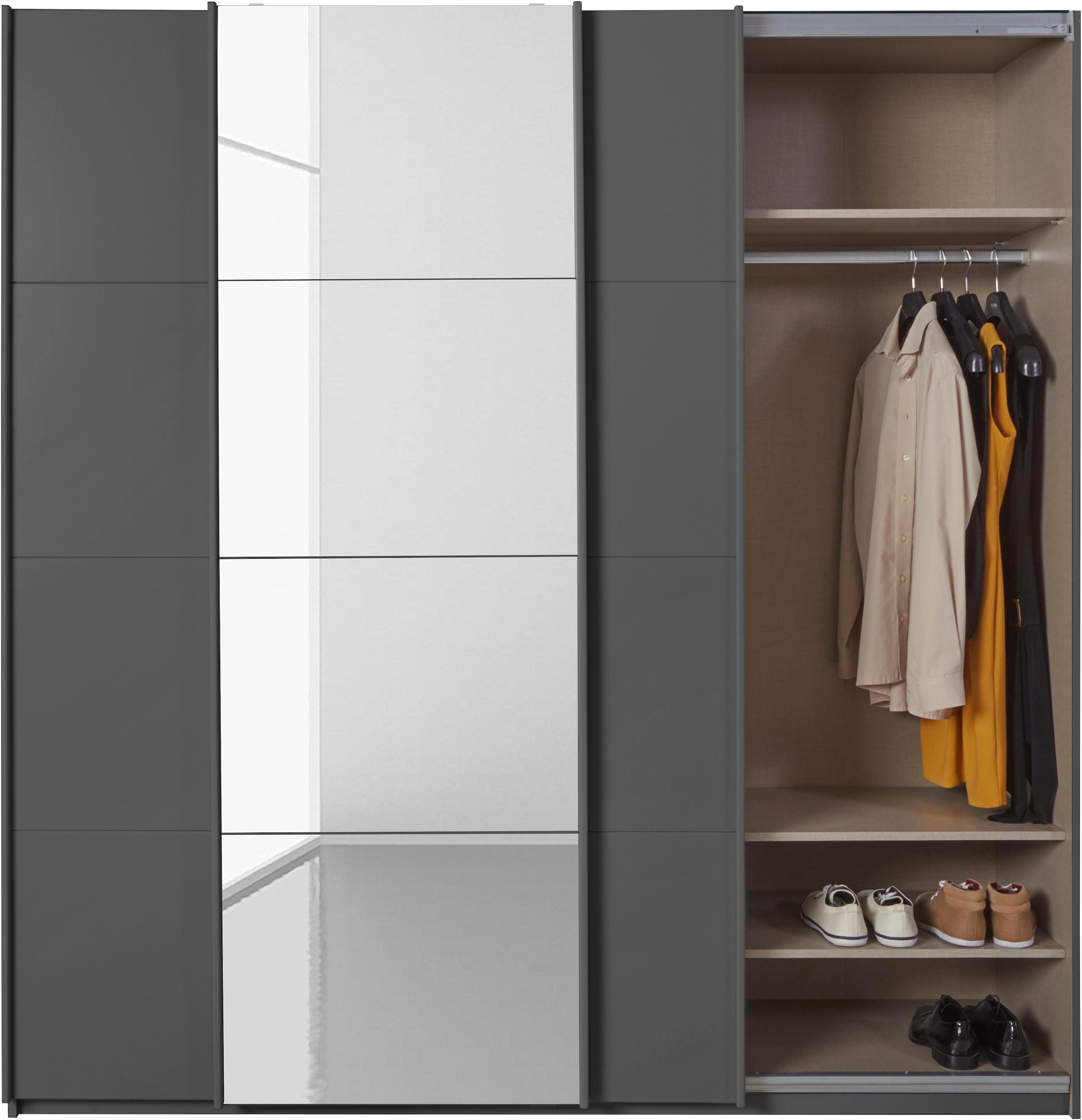 rauch Schwebetürenschrank »Kleiderschrank Schrank Garderobe Wäscheschrank KEPAN« inkl. Schubladen-Einsatz und extra Einlegeböden MADE IN GERMANY