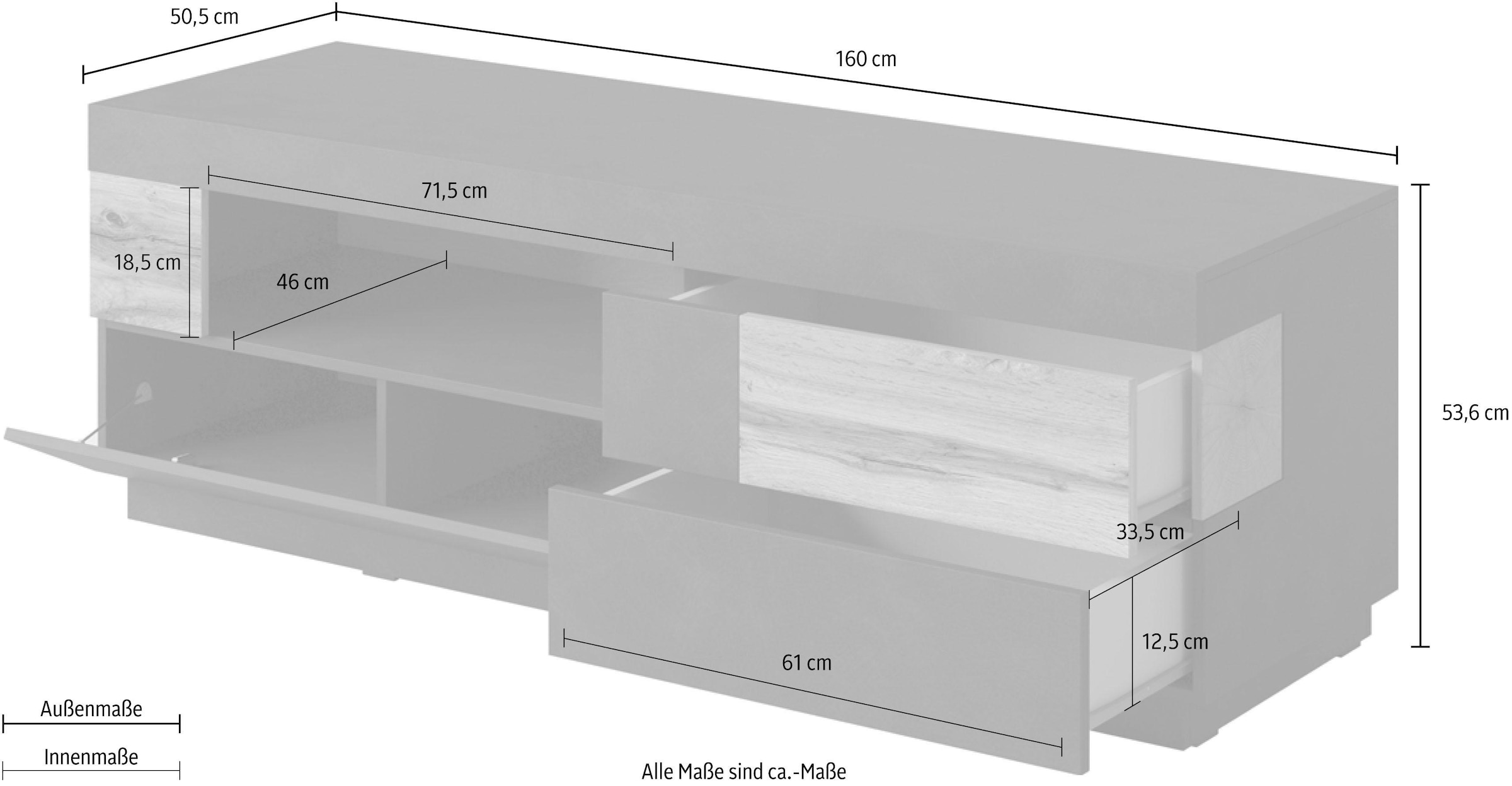 GOODproduct Table basse »SILKE« Breite 160 cm