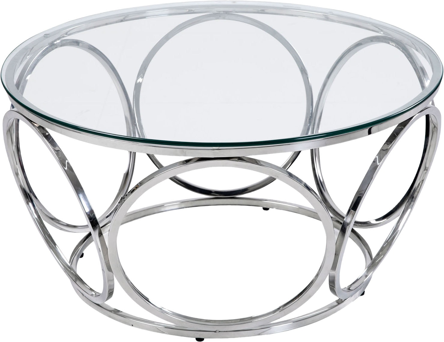 SalesFever Table basse »Couchtisch im eleganten Stil« mit Design-Gestell aus Stainless Steel