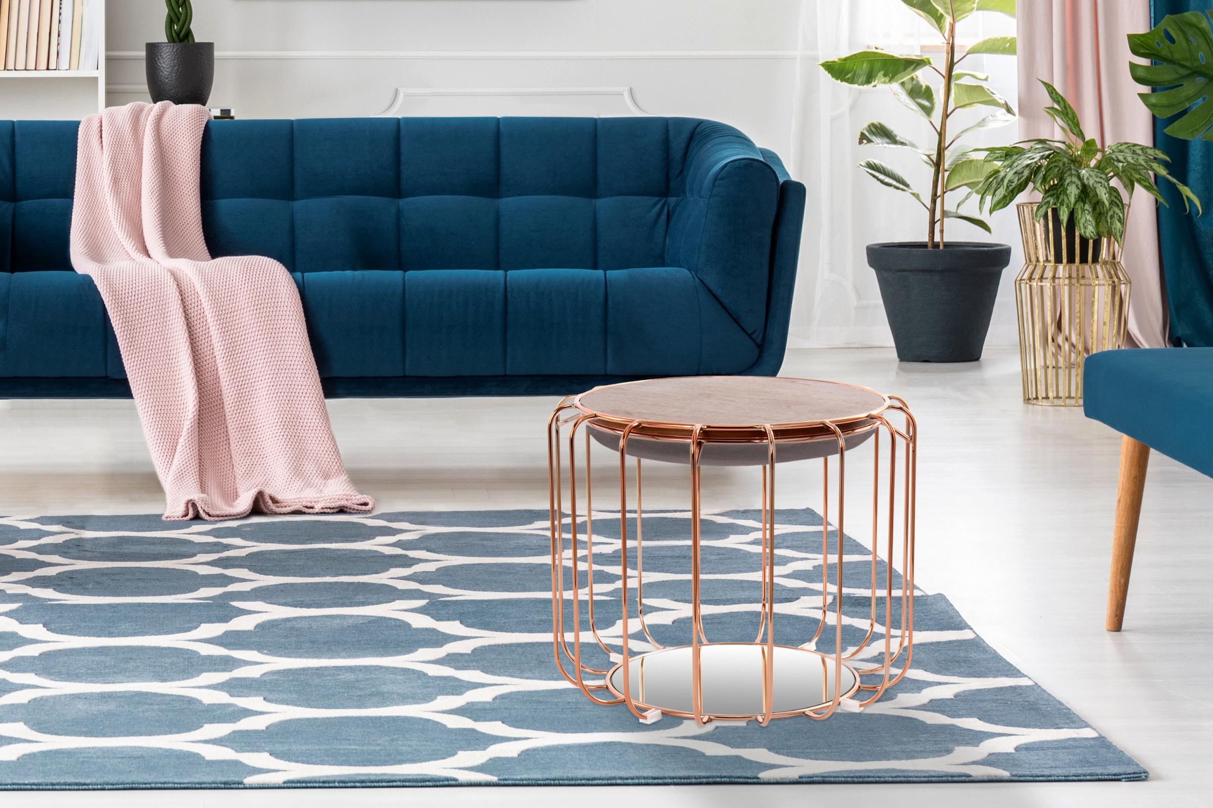 Kayoom Beistelltisch »Pouf Comfortable 110, abnehmbares und wendbares Oberteil« 1 Stk. tlg. praktisch umzuwandeln in Tisch oder Hocker, mit Spiegelglas