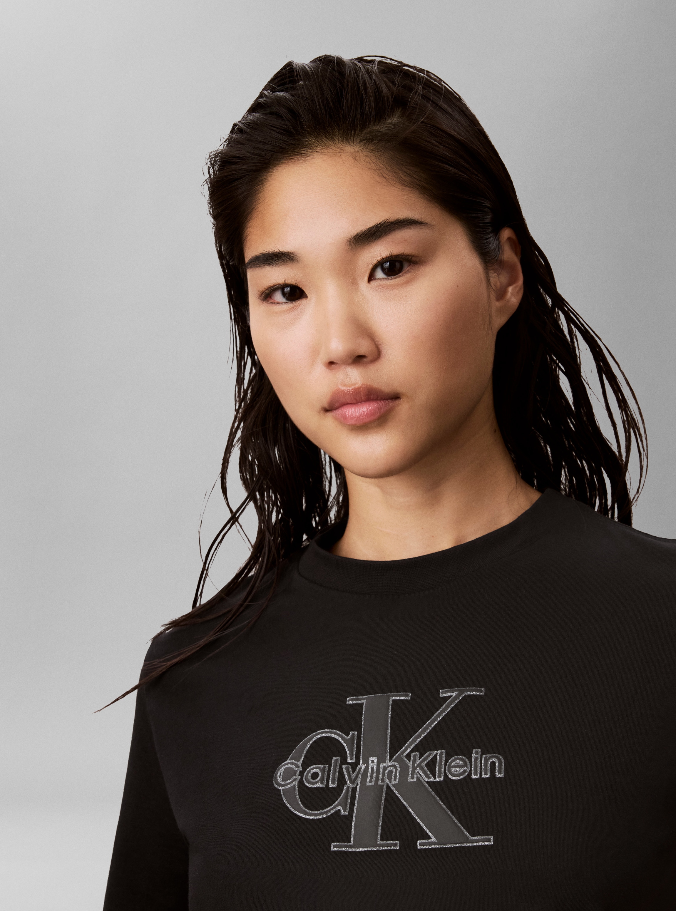 Calvin Klein Jeans T-shirt Logo pailleté, coupe régulière, col rond