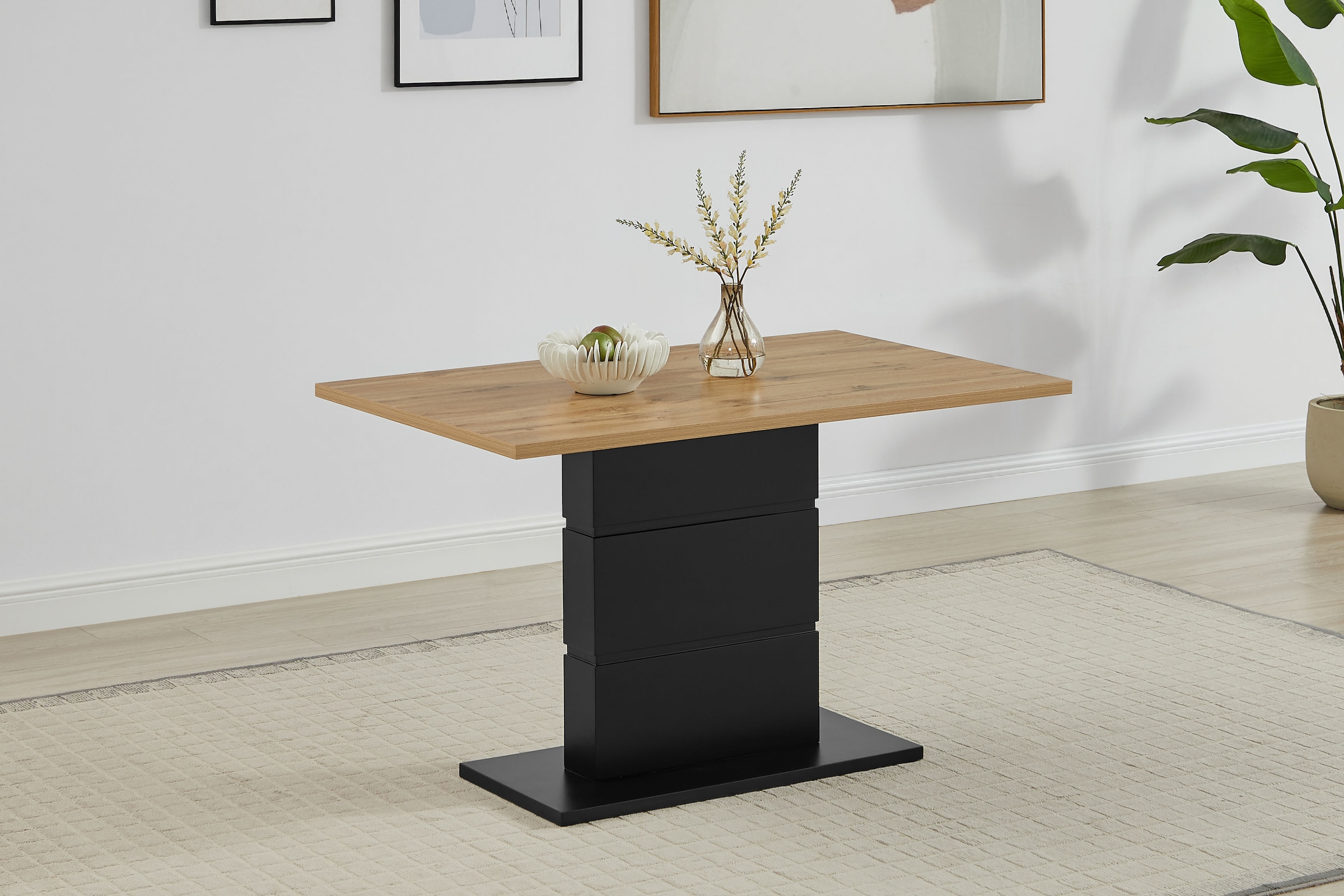 GOODproduct Eckbankgruppe »Geranie, Sitzgruppe, Eckbank links und rechts montierbar« Set, Gruppe bestehend aus Eckbank, Esstisch 120 cm, zwei Freischwinger, 4 Stk. tlg. Eckbank wahlweise links und rechts montierbar