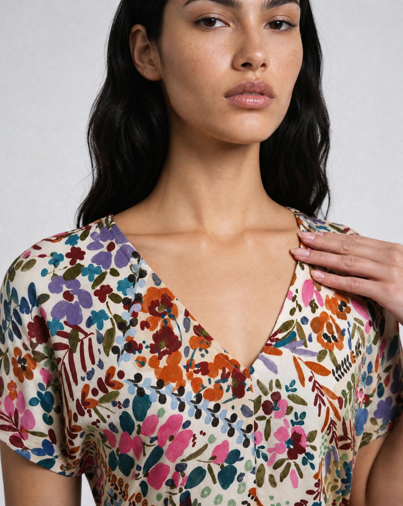 Smith & Soul Robe midi Poches pour les mains avec imprimé intégral, col en V