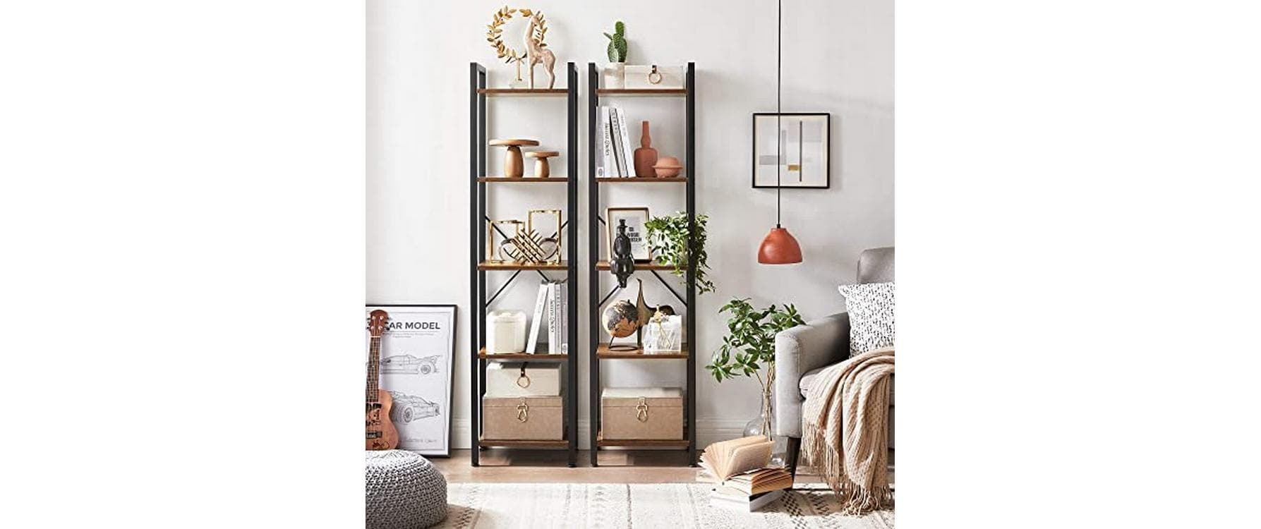 VASAGLE Étagère »40 x 30 x 146 cm, Braun/Schwarz«