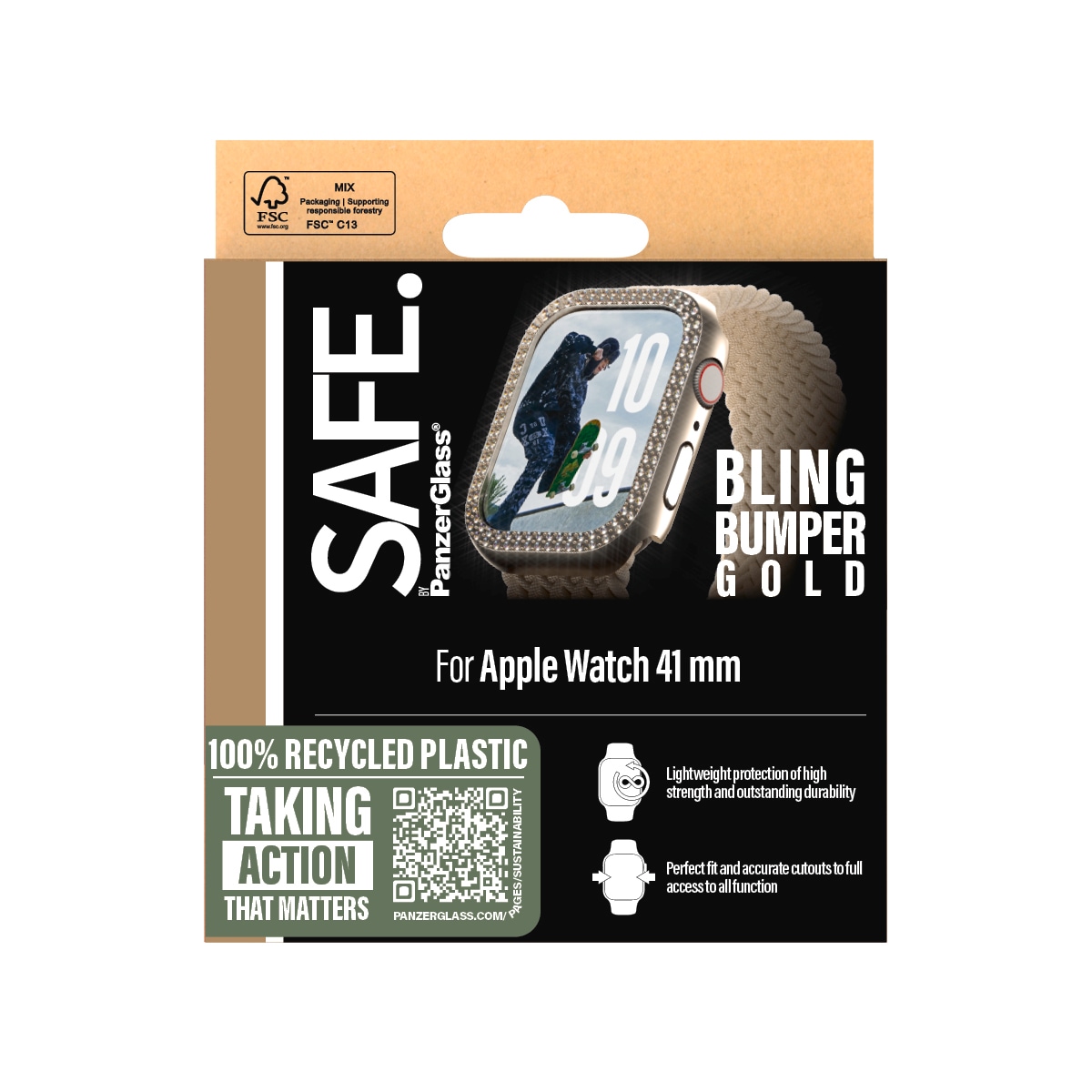 SAFE by PanzerGlass Housse pour téléphone portable »Bling Bumper für Apple Watch 10 42mm« Backcover, Schutzhülle, Handyschutzhülle, Case, Schutzcase, stossfest