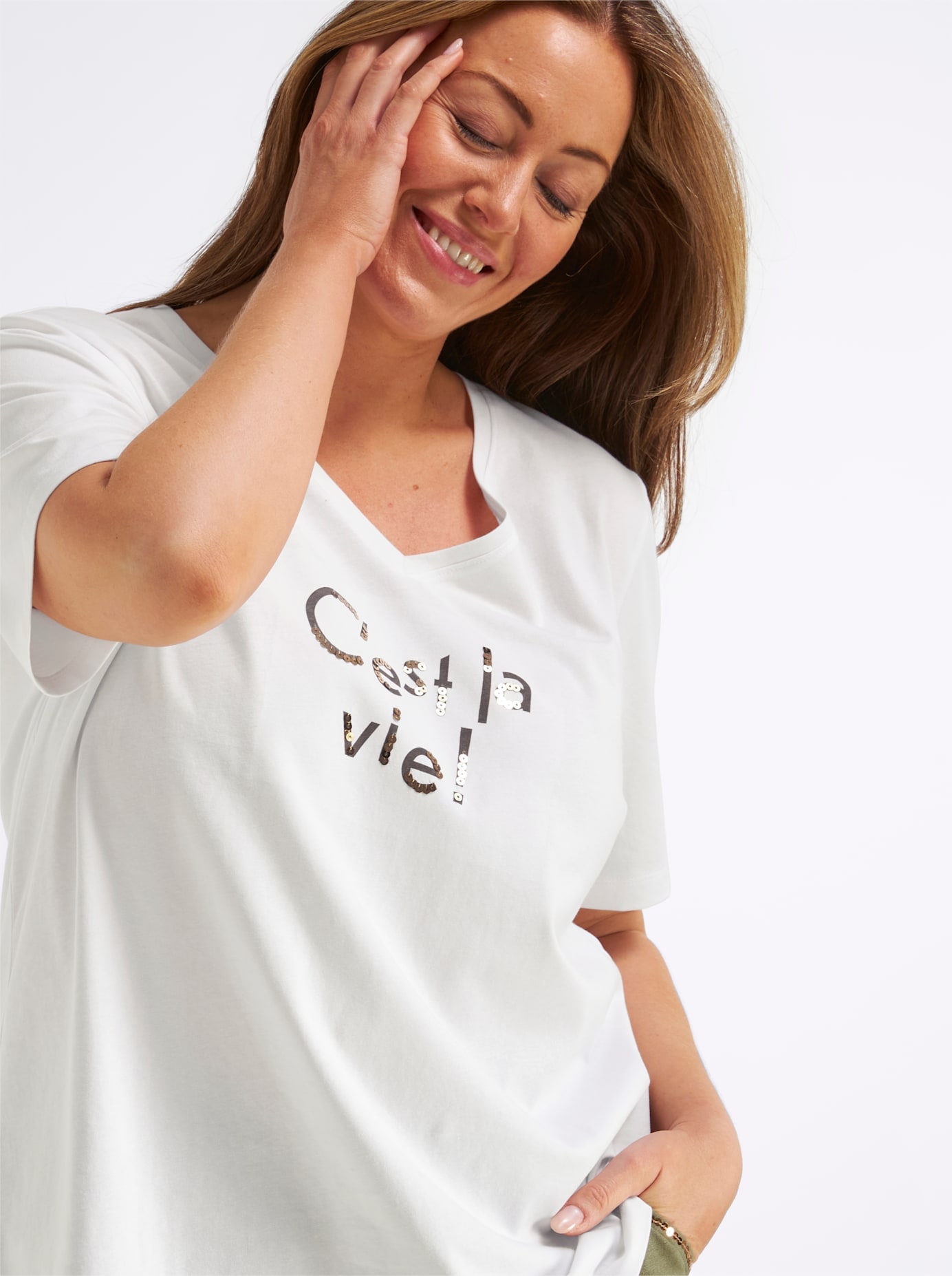 Sheego T-shirt en V »Shirt« 1