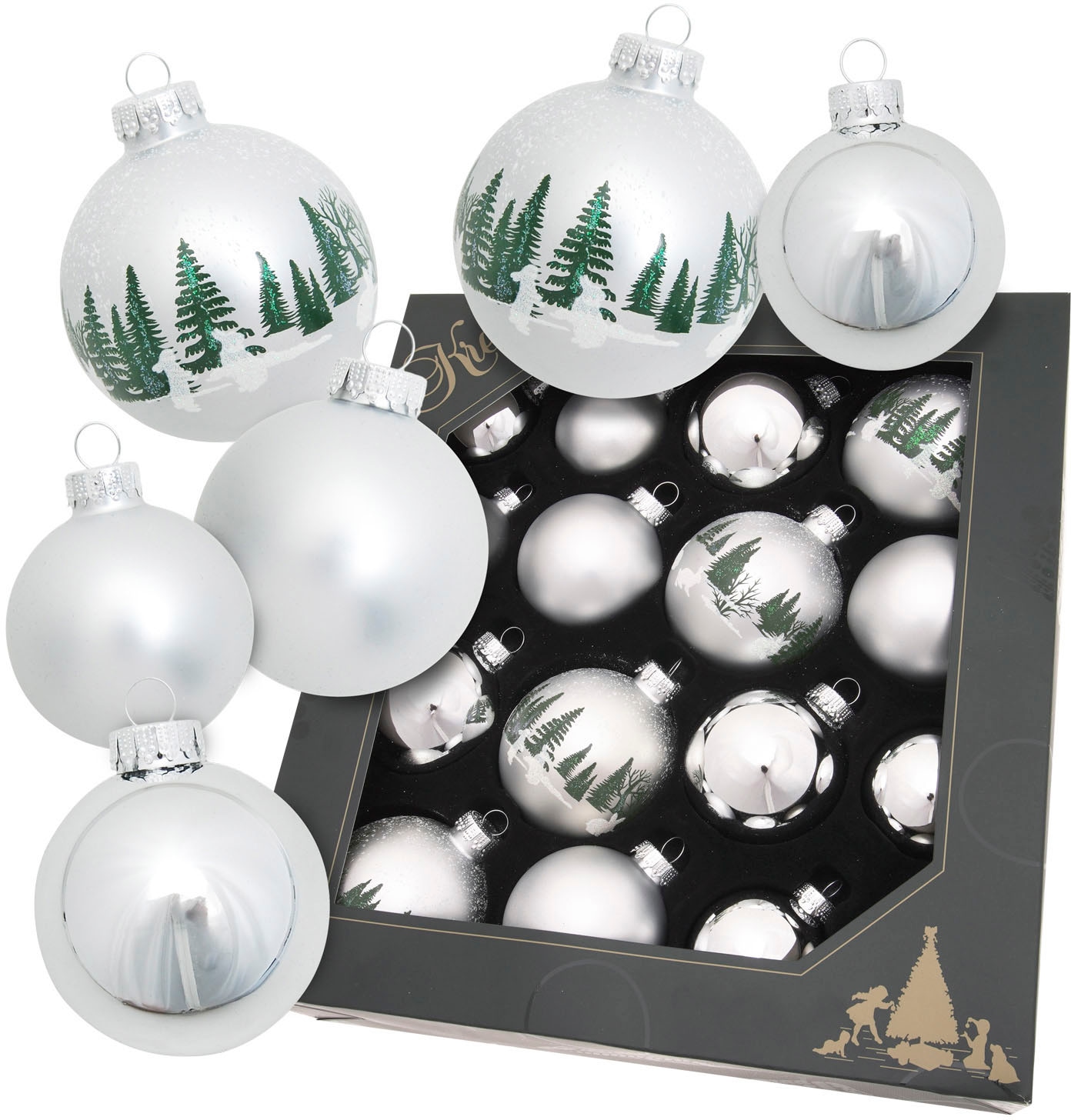 Krebs Glas Lauscha Christbaumschmuck »Kugelsortiment« Christbaumschmuck aus Glas,  Christbaumkugeln