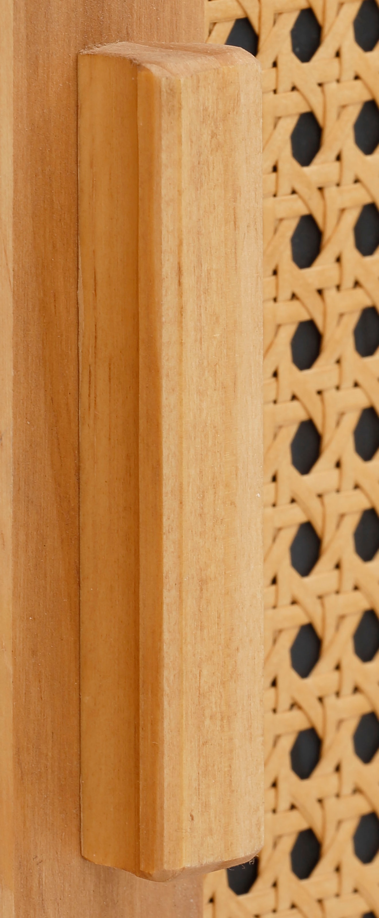 GOODproduct Sideboard »Linz« Kommode mit Rattangeflecht auf den Türfronten, aus Massivholz