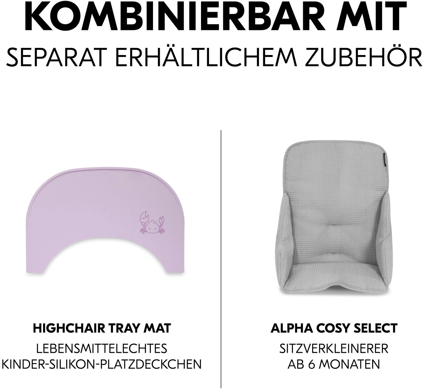 Hauck Hochstuhltablett »Arketa Click Tray, White« aus recyceltem Material