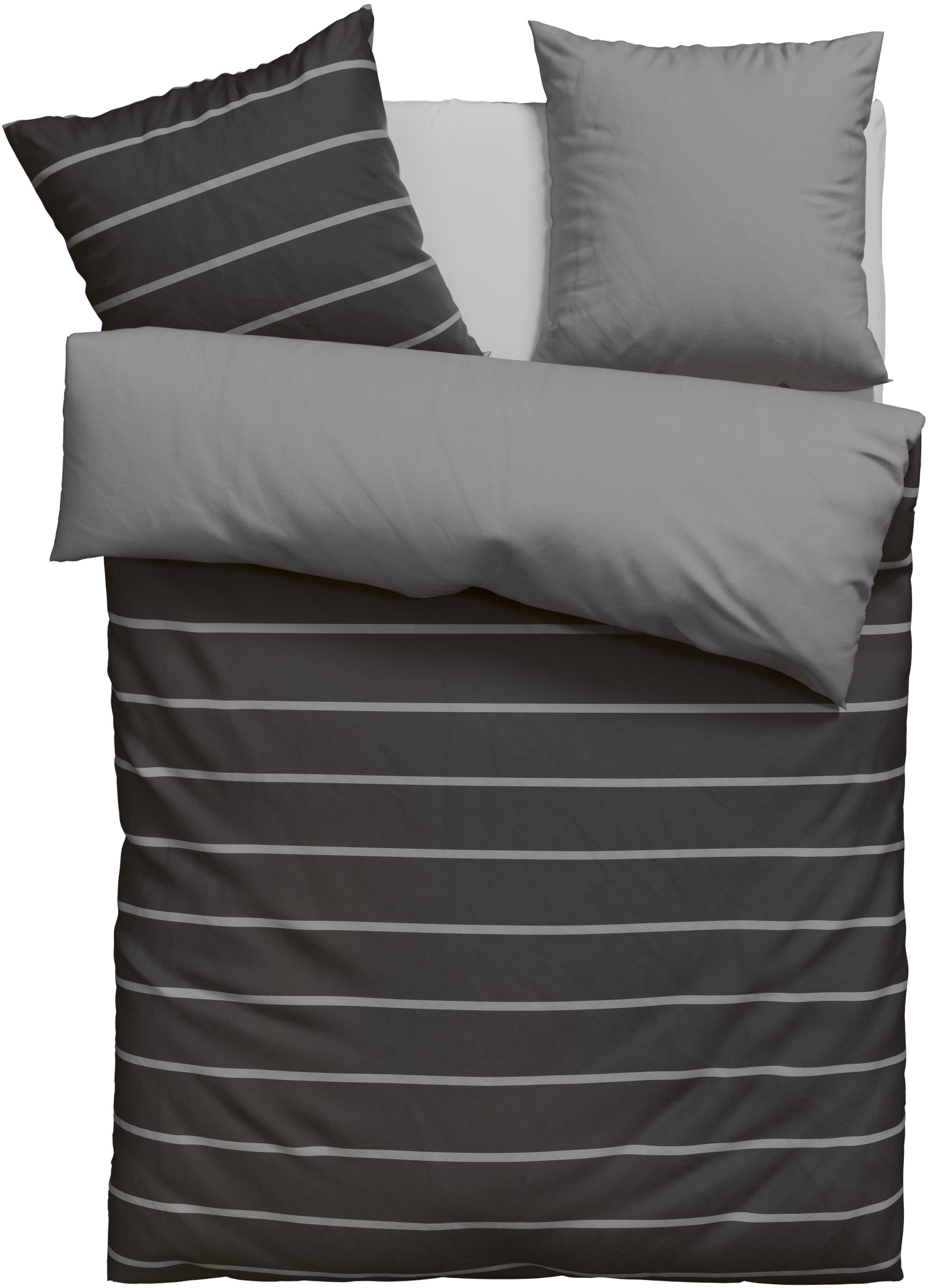 GOODproduct Bettwäsche »Katja« 2 Bettwäsche aus Baumwolle, Bettwäsche mit Streifen-Design, Wendeoptik