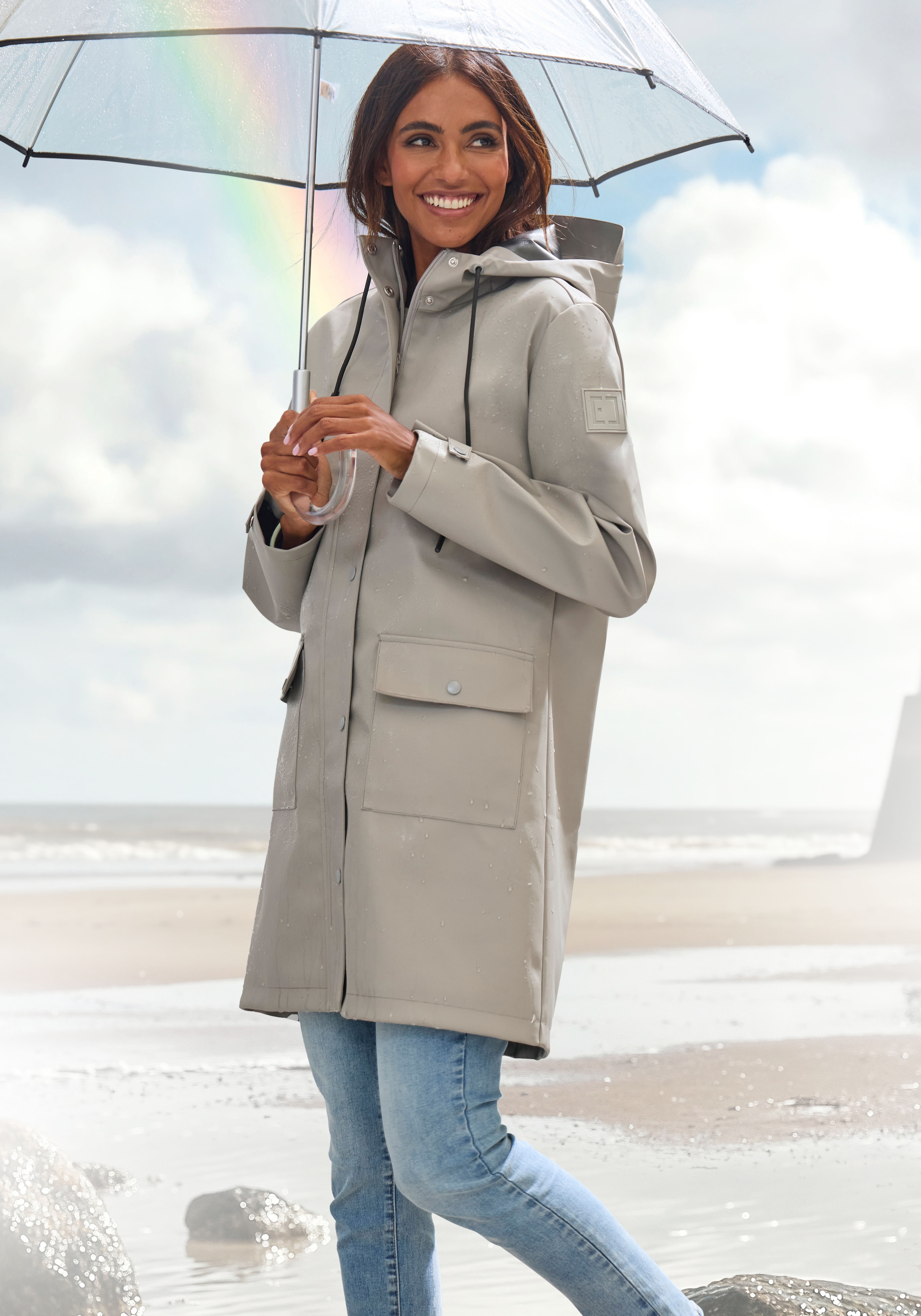 Elbsand Veste de pluie mit Kapuze Mesh-Einsatz unter der Rückenpasse für ausreichende Belüftung