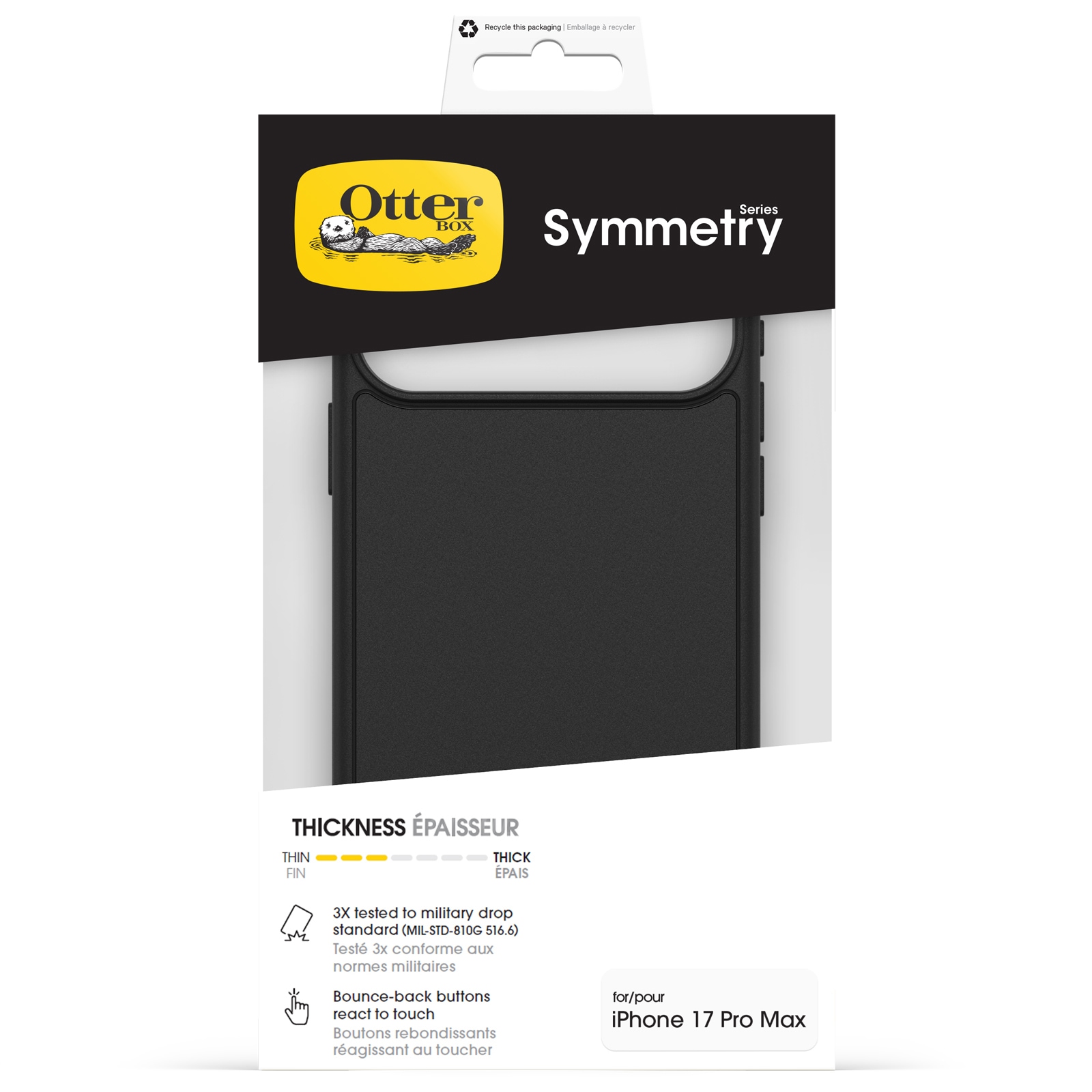 Otterbox Housse pour téléphone portable »Symmetry Series für Apple iPhone 17 Pro Max« Backcover, Schutzhülle, Handyschutzhülle, Case, Schutzcase, stossfest