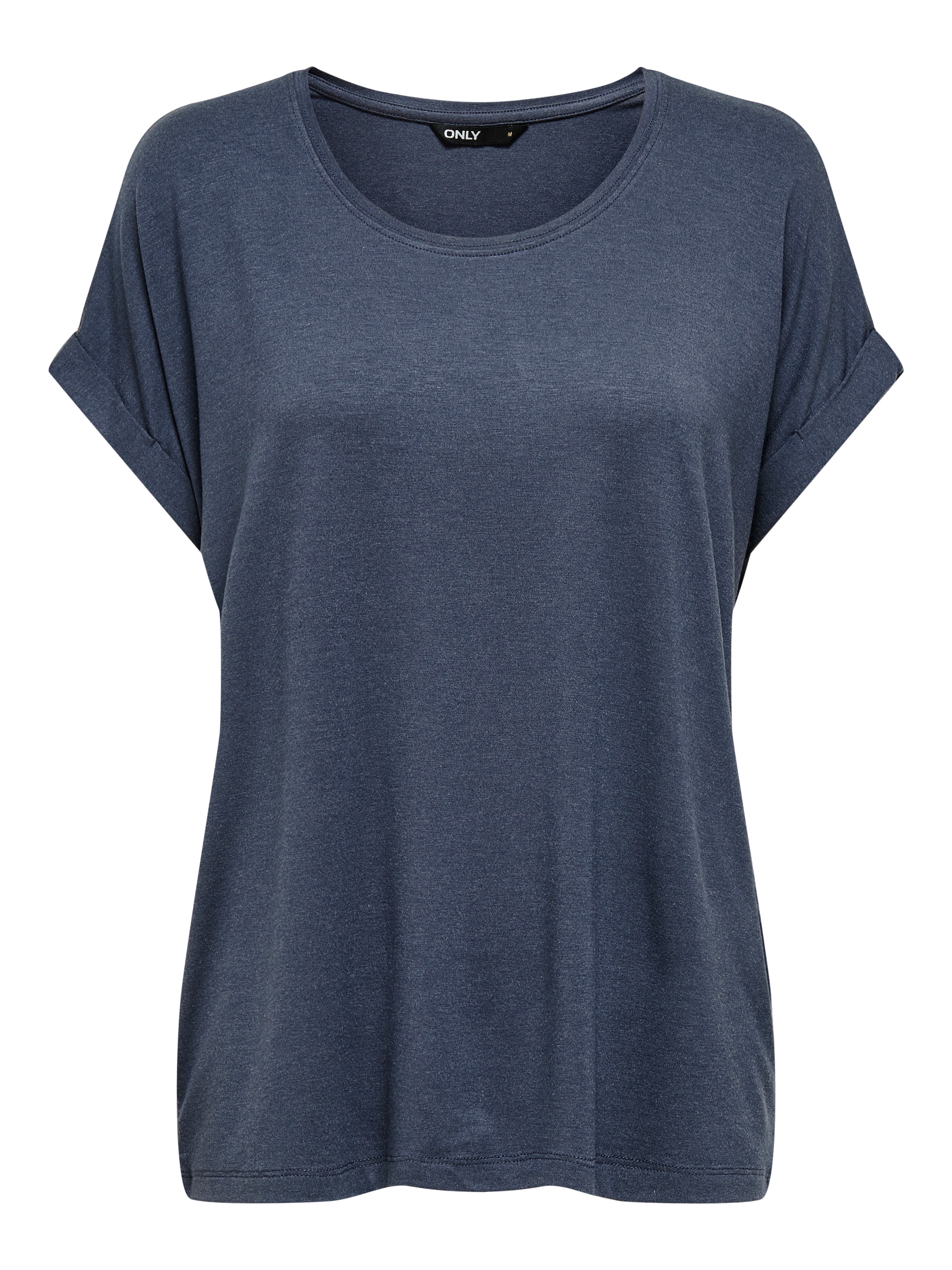 ONLY T-Shirt »ONLMOSTER – Kurzarmshirt mit Aufschlag und klassischem Look«, unifarben, casual, regular fit, Viskosemischung, Rundhals
