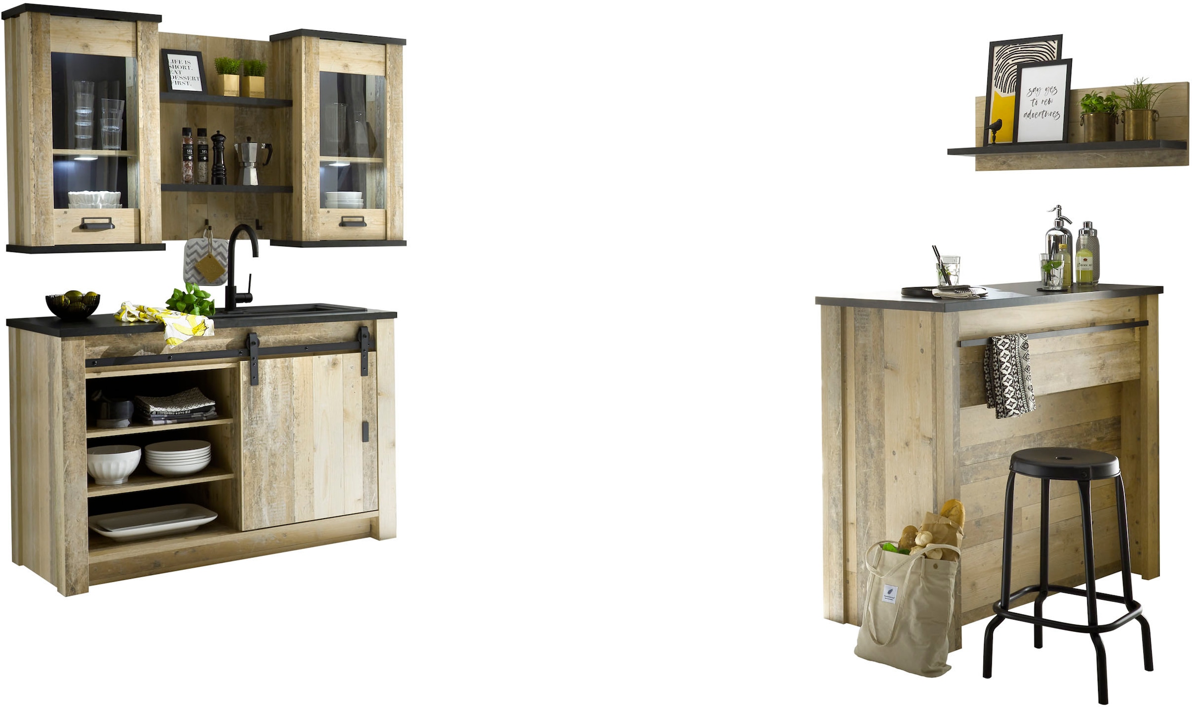 Home affaire Pantryküche »Sherwood« Breite 160 cm, ohne E-Geräte