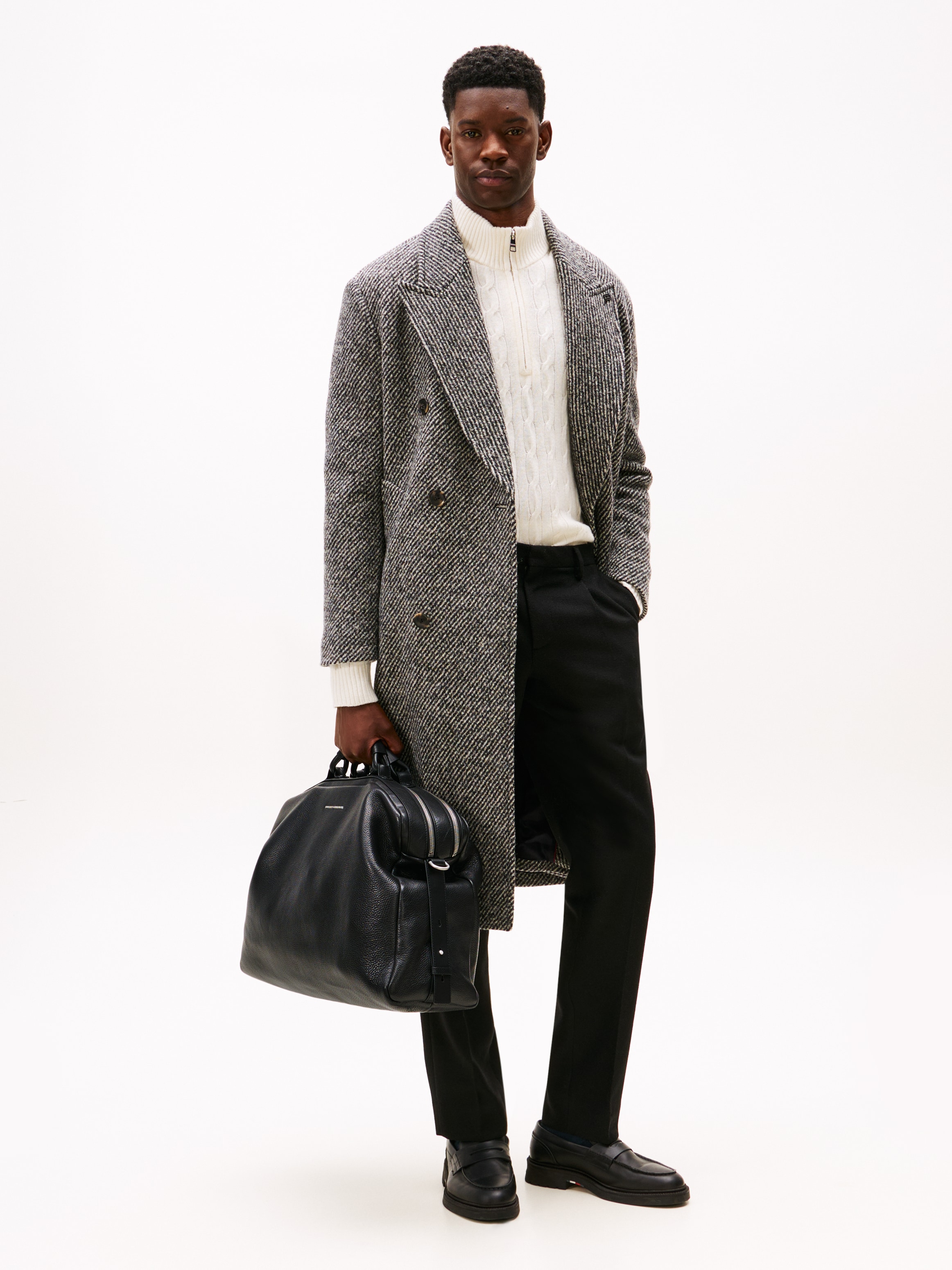 Tommy Hilfiger Weekender »TH PREMUM LEATHER DUFFLE« sac de voyage, sac de loisirs avec logo imprimé