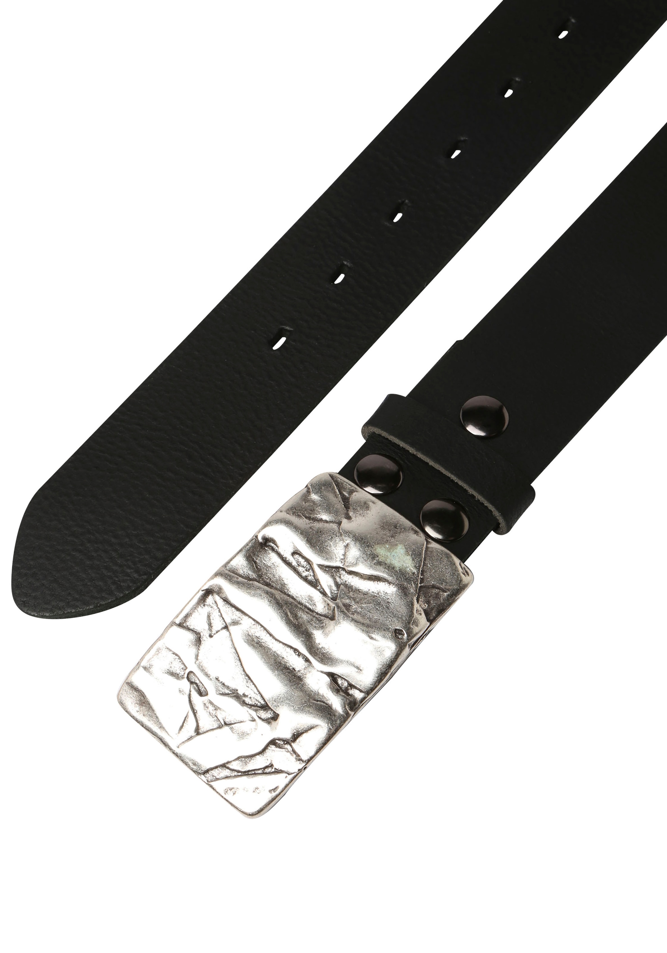 RETTUNGSRING by showroom 019° Ceinture en cuir mit austauschbarer Schliesse »Feldwand Silber«