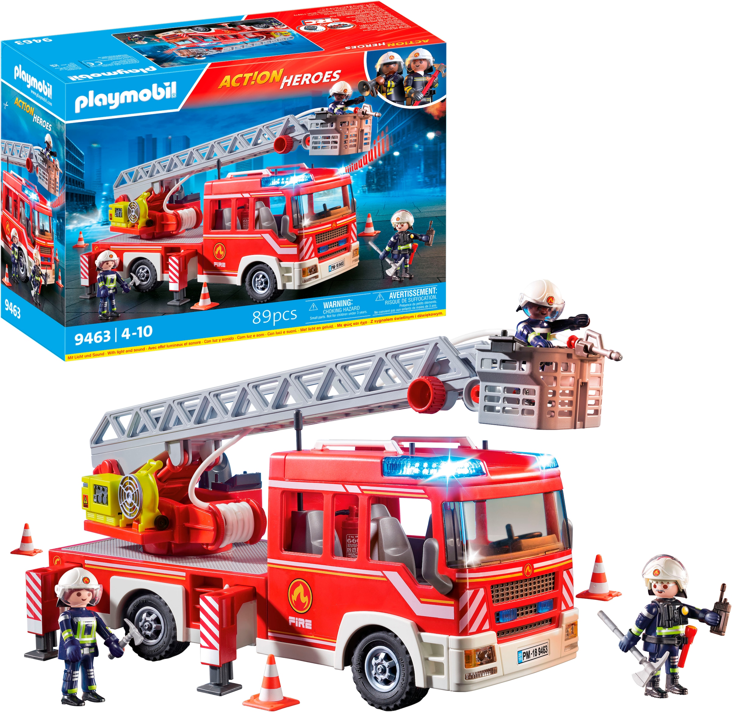 Playmobil® Jeu de construction »Feuerwehr-Leiterfahrzeug (9463), My Action Heroes« Made in Germany