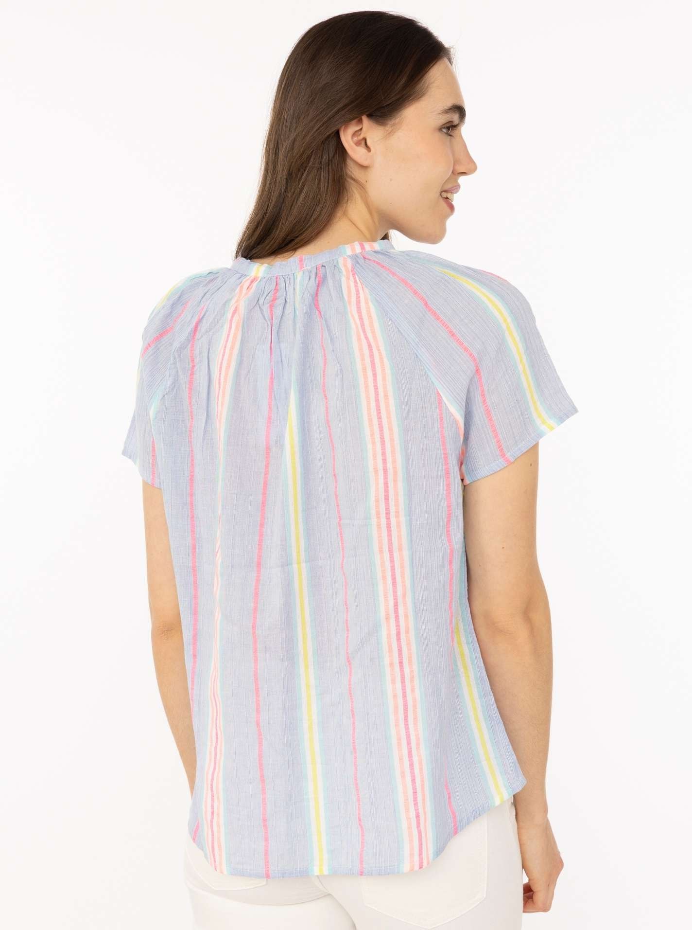 Zwillingsherz Kurzarmbluse »"Summer Stripes"« Streifen, Tunnelzug und Tasseln, kurzarm