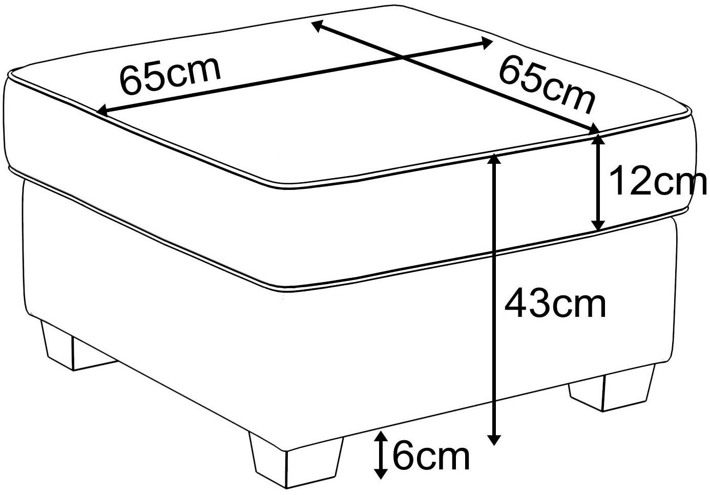 Home affaire Hocker »CALIFORNIA« maritimer Landhausstil, Hocker in 2 Grössen, Holzfüsse Weiss lackiert