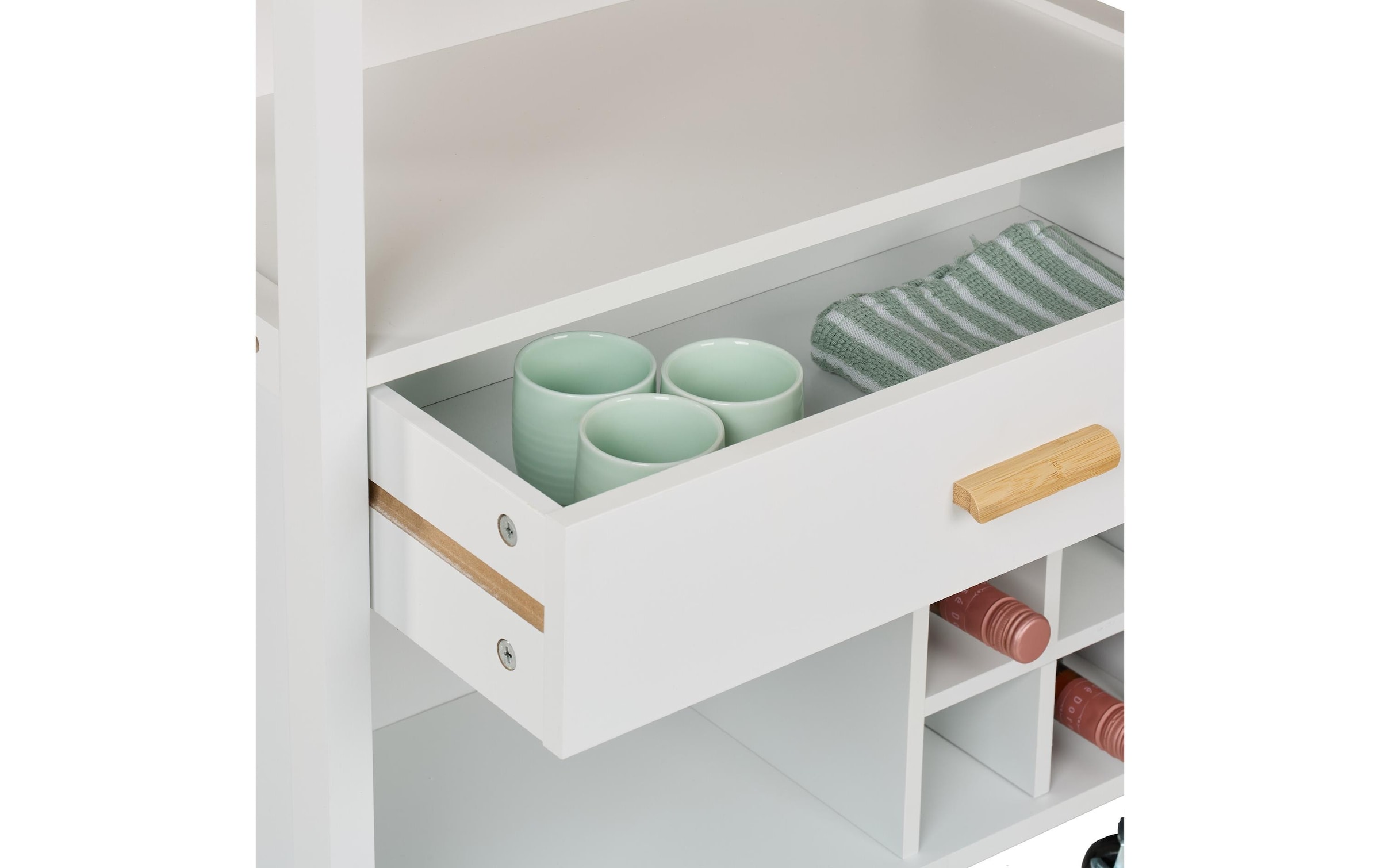 relaxdays Küchenwagen »mit Weinregal 80 x 65 x 35 cm«