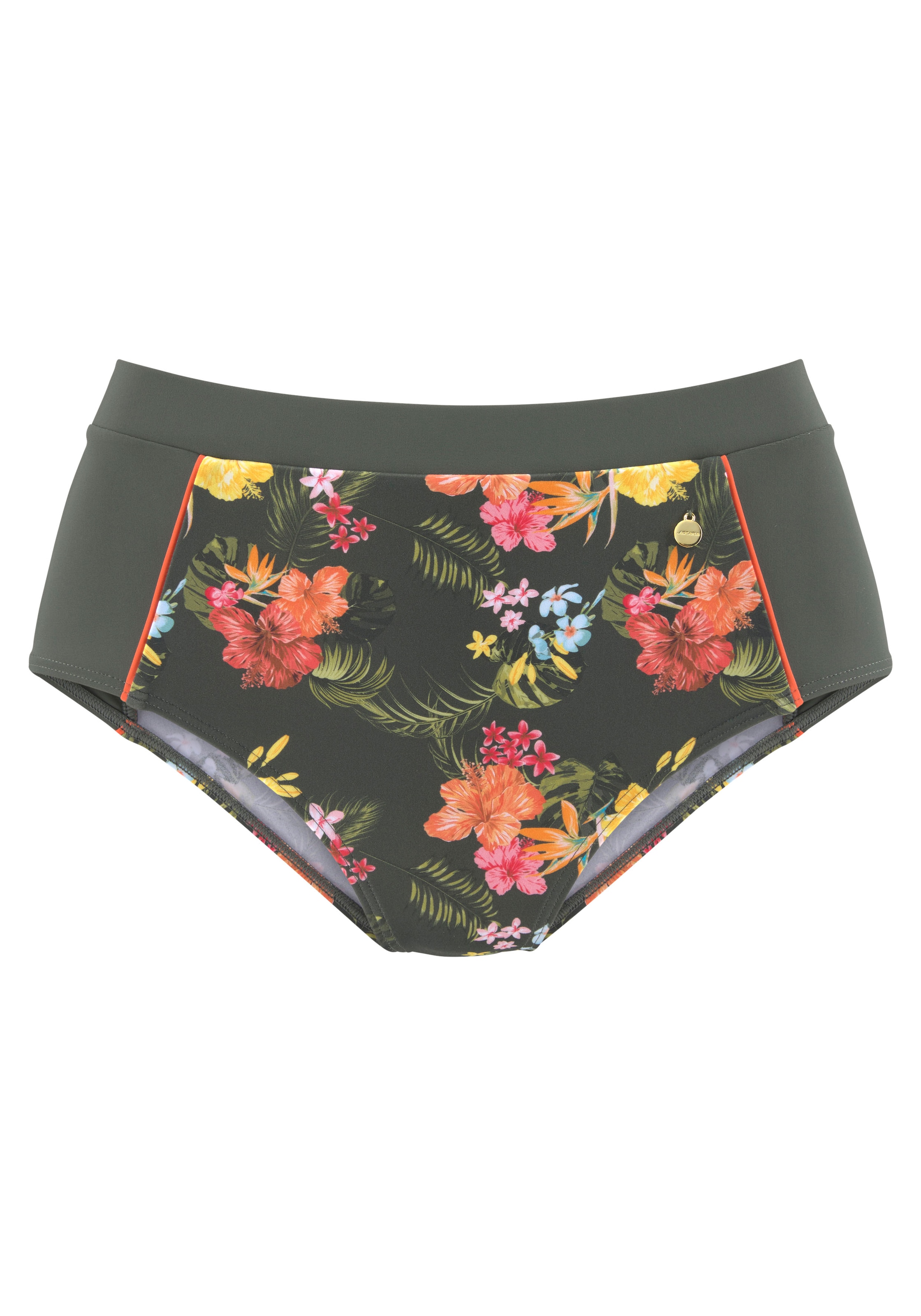 LASCANA Pantalon de bikini taille haute »Tahiti« mit kontrastfarbenen Einsätzen