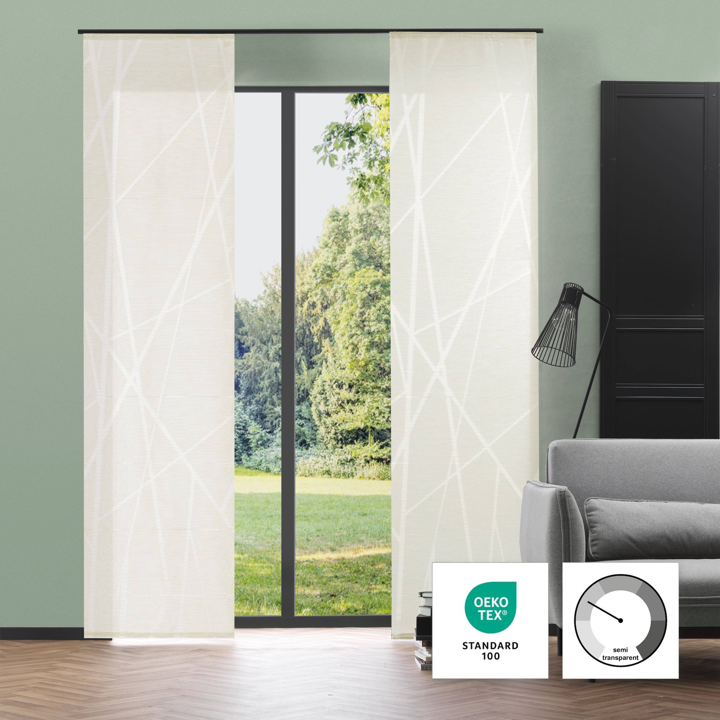 Neutex for you! Rideau coulissant »BEAM« Support de panneau 1 cuis tlg. Abstraktes Muster