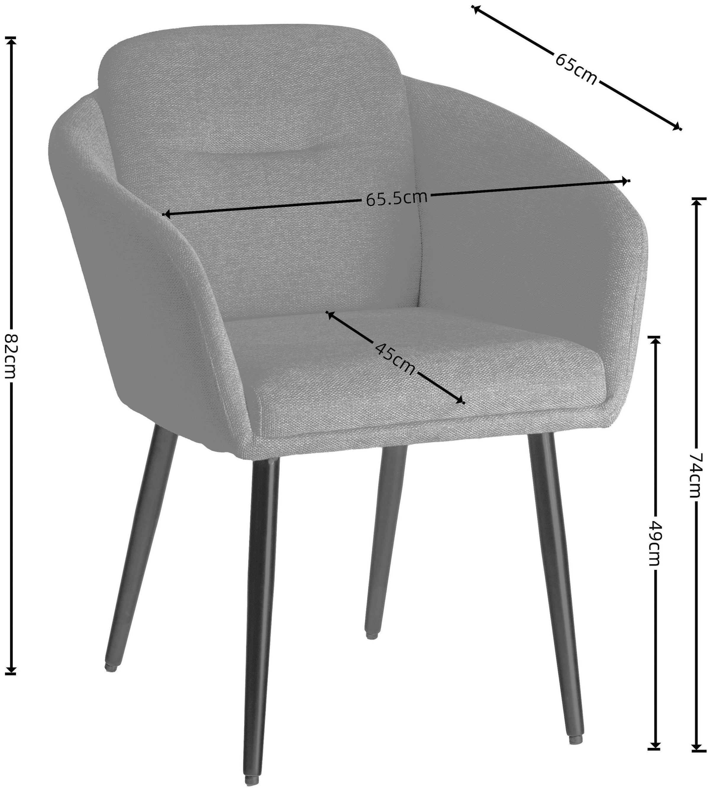 LeGer Home by Lena Gercke Esszimmerstuhl »Fleur« (Set) 2 Stk.Strukturstoff, ergonomisches Design, gesteppte Rückenlehne