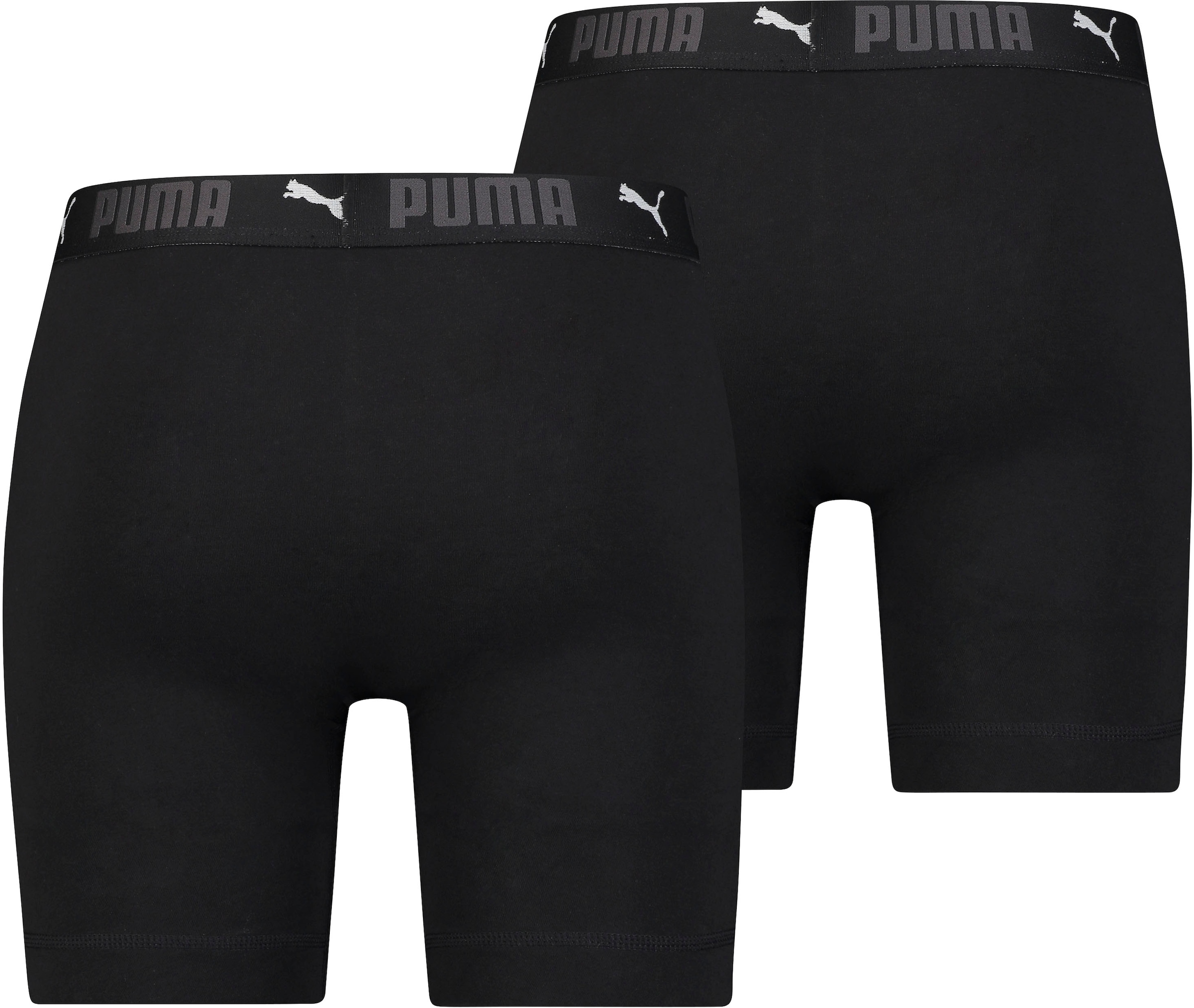 PUMA Boxershorts »PUMA MEN SPORT COTTON LONG BOXERS 2P« Packung, 2er Pack,  mit Markenschriftzug im Bund