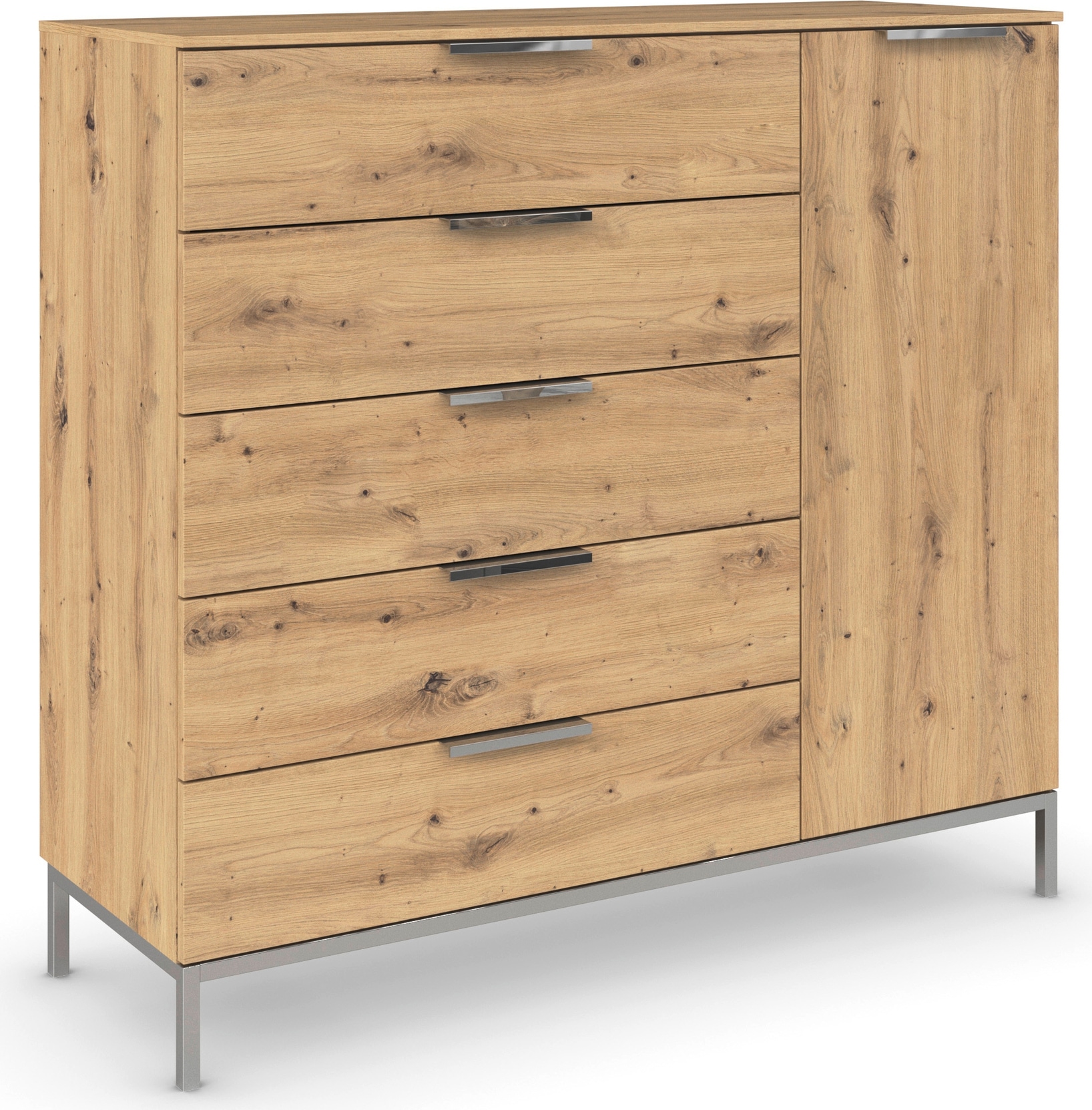 rauch Kombikommode »Kommode Türkommode Sideboard Kombikommode FLIPP« Breite 120 cm mit 2 Einlegeböden,  1-türig mit  5 Schubladen und Soft-Close-Funktion