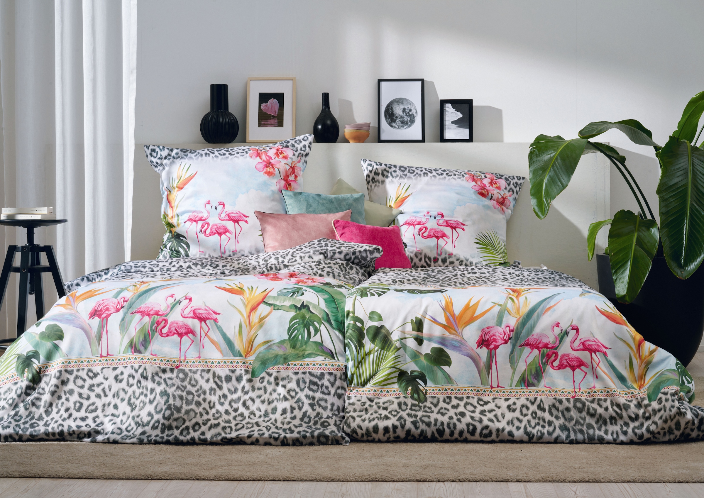 APELT Bettwäsche »Paradise« 2 tlg. Bettwäsche-Set mit Reissverschluss, Baumwoll-Satin, Digitaldruck