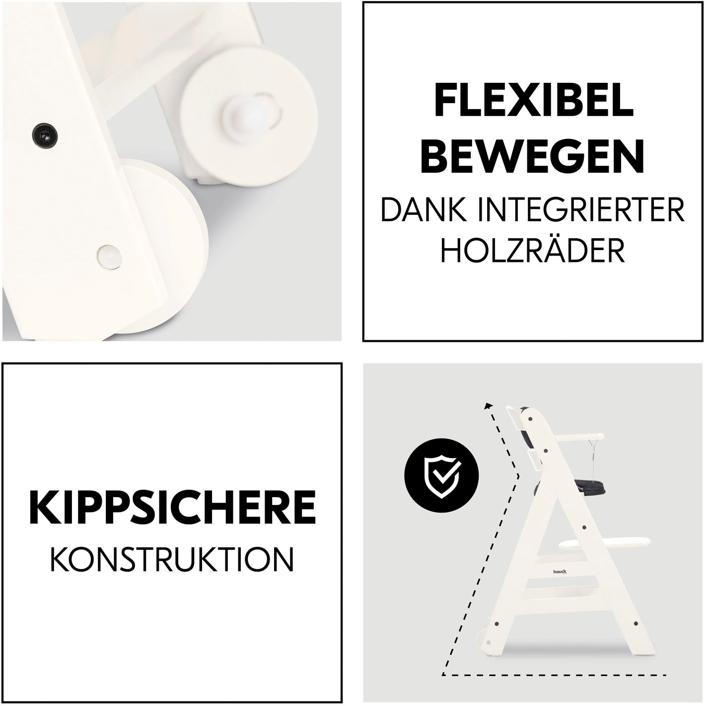 Hauck Hochstuhl »Beta+« () mit Holzrädern