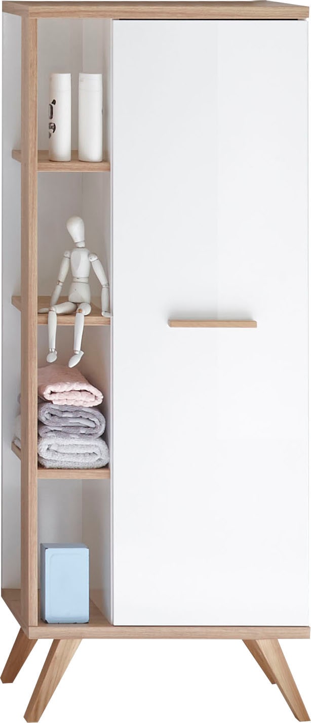 Saphir Midischrank »Quickset Badschrank 50,5 cm breit, 1 Tür, seitliche Ablagen« Badezimmer-Midischrank inkl. Türdämpfer, Griffe in Holz