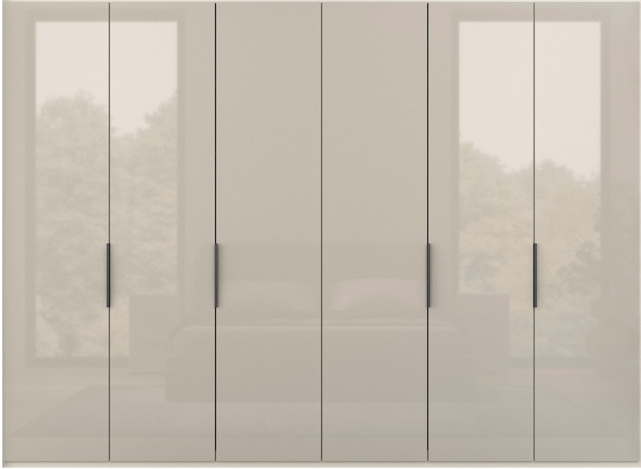 WIEMANN Armoire à portes pliantes »Ohio, Kleiderschrank, Schrank, Garderobe, mit Glasfront, 300 cm« inklusive Einlegeböden & Kleiderstangen, 2 Höhen, MADE IN GERMANY,  inklusive Türdämpfung, hochwertige Glasfront